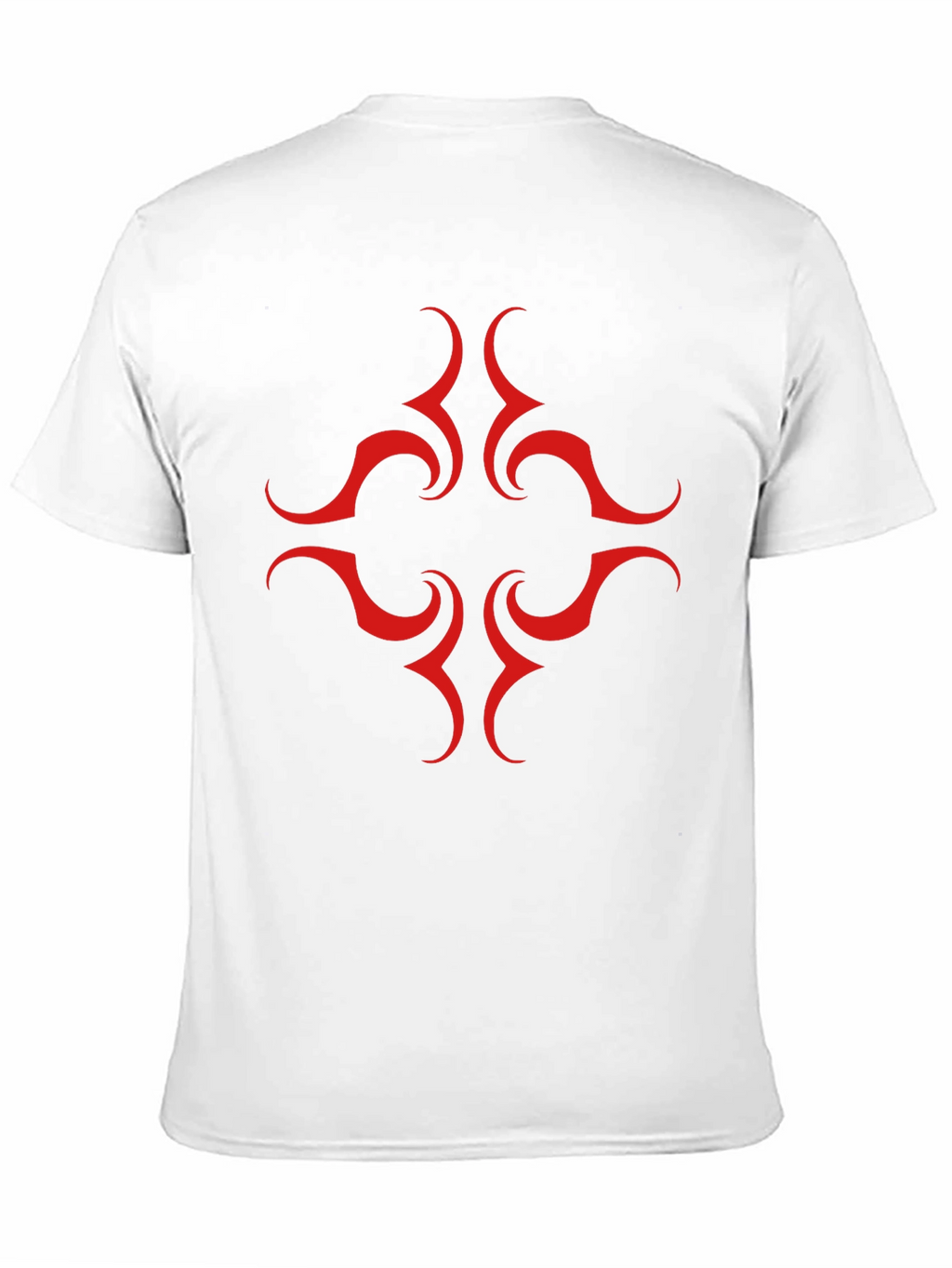 Black Tee with Red Tribal Design