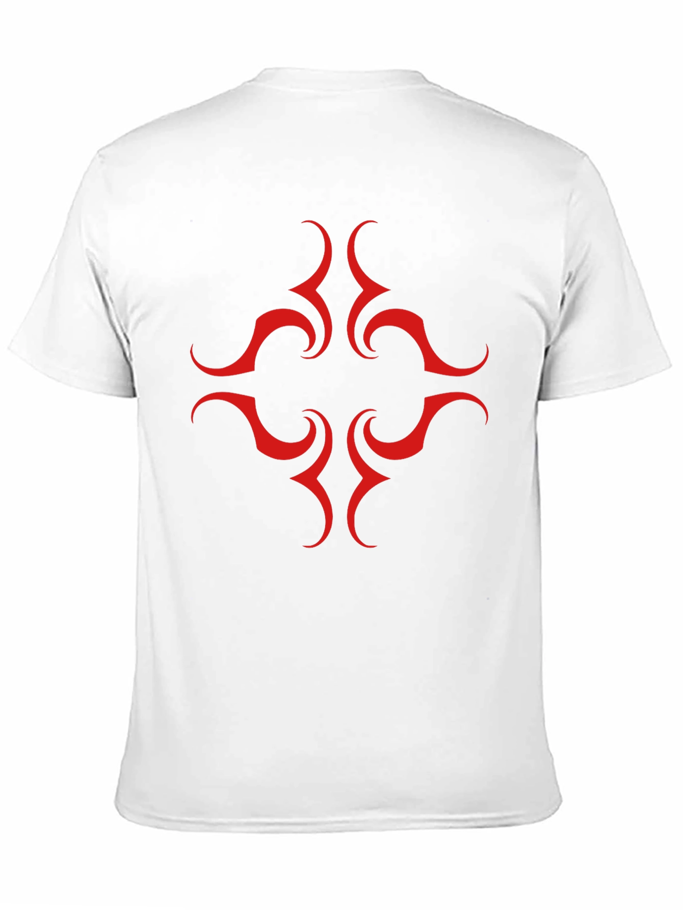 Black Tee with Red Tribal Design