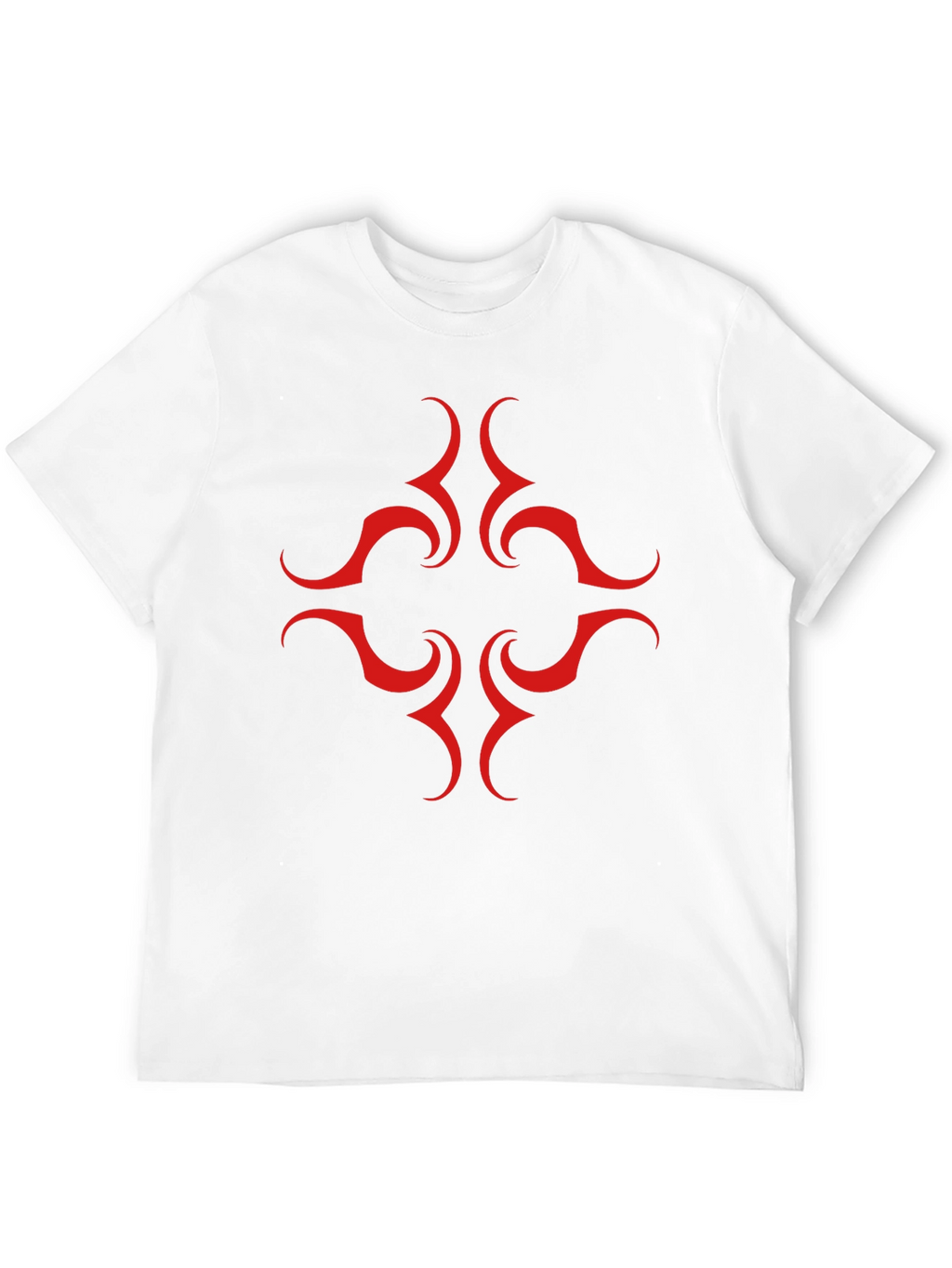 Black Tee with Red Tribal Design