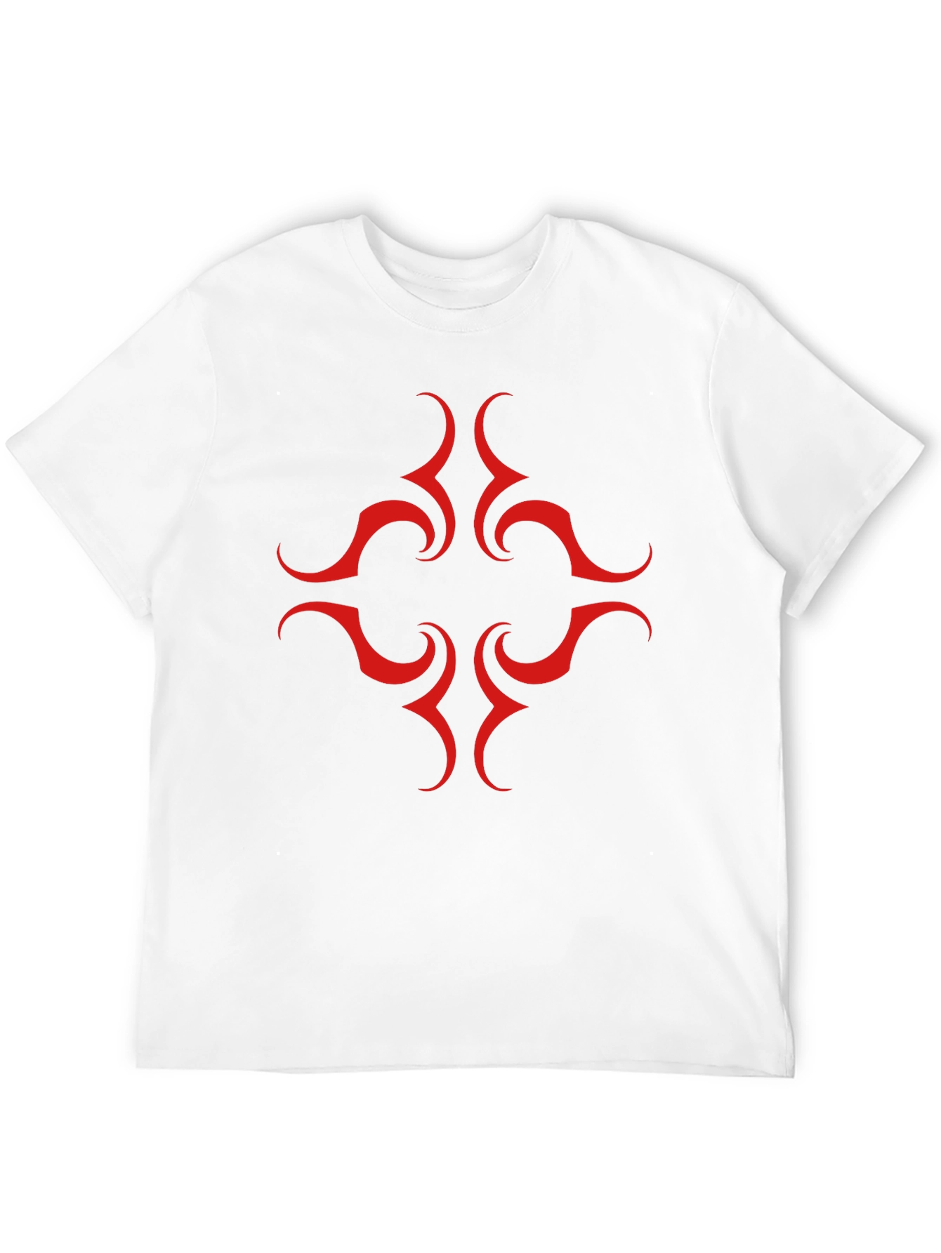 Black Tee with Red Tribal Design