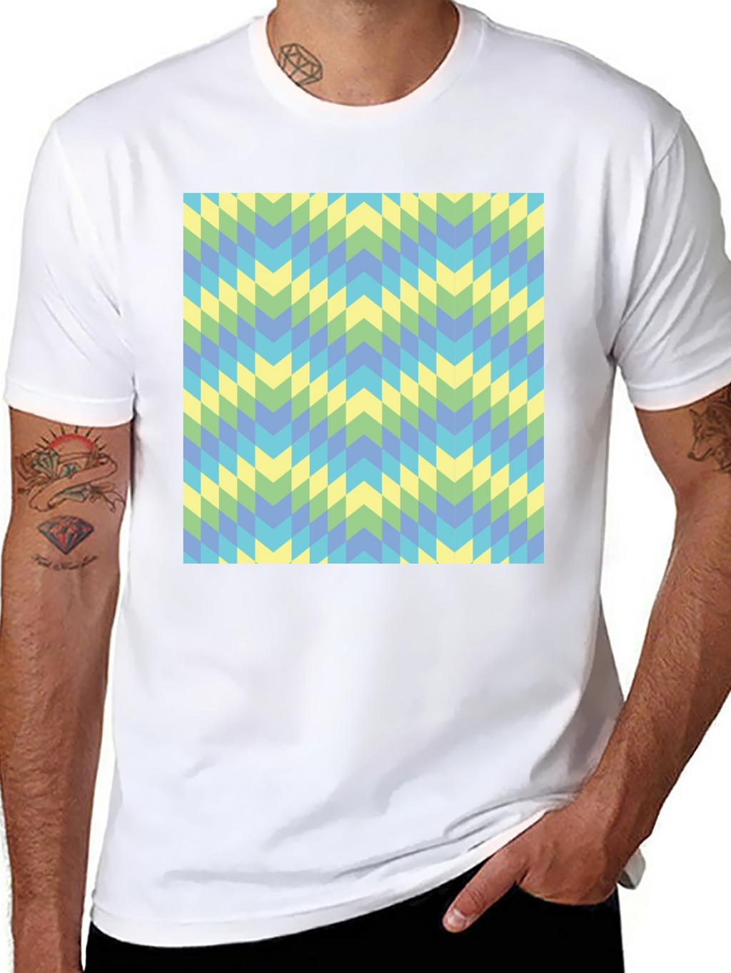 Geometric Chevron Tee - Modern Style