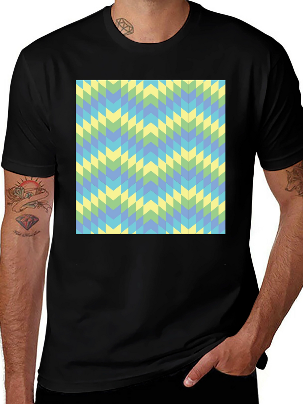 Geometric Chevron Tee - Modern Style