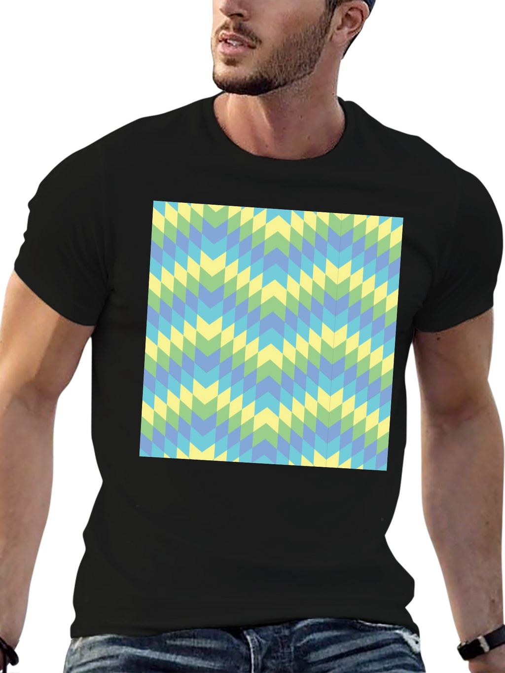Geometric Chevron Tee - Modern Style