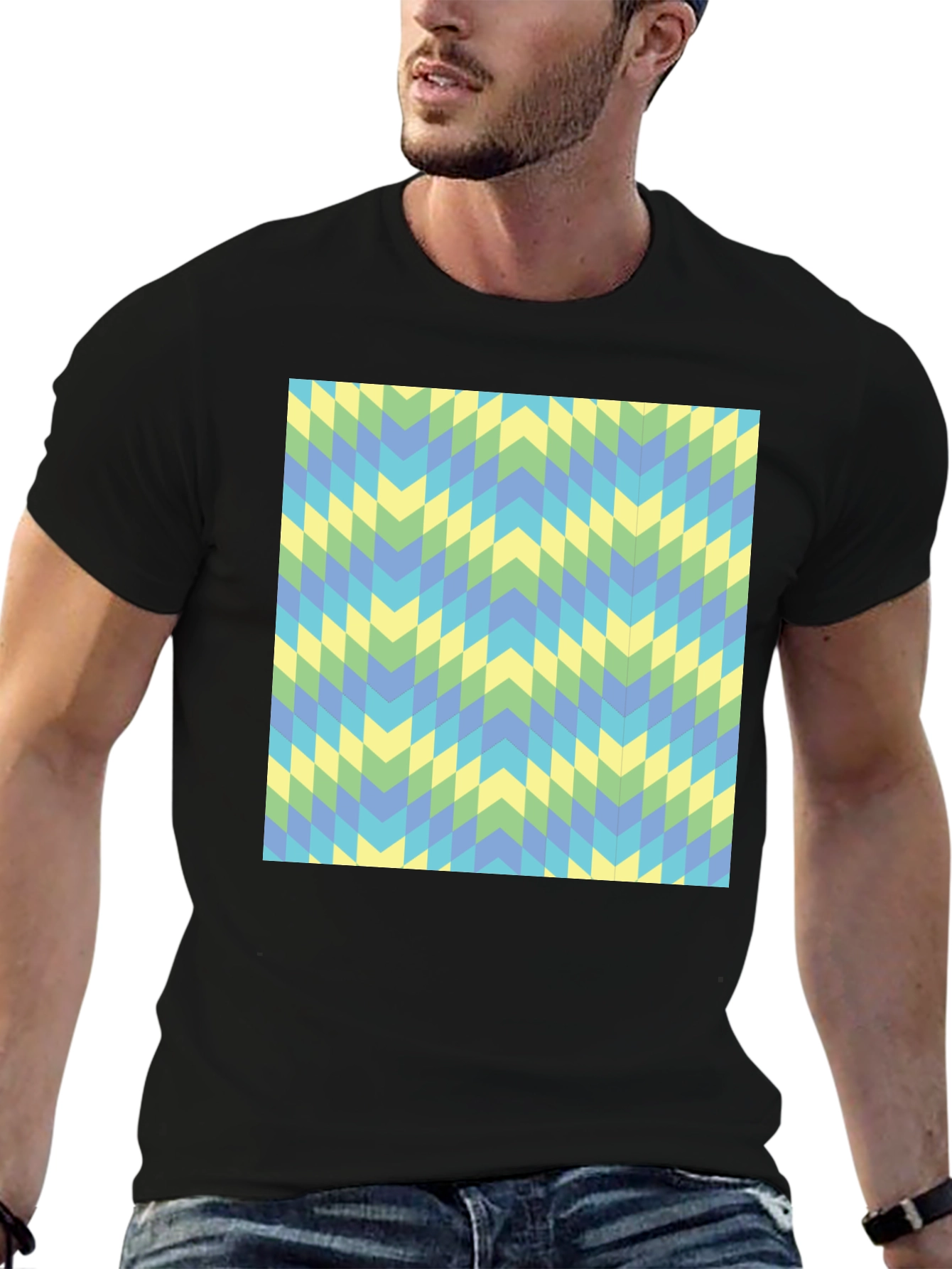 Geometric Chevron Tee - Modern Style
