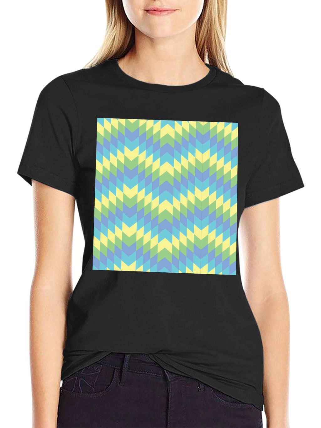 Geometric Chevron Tee - Modern Style