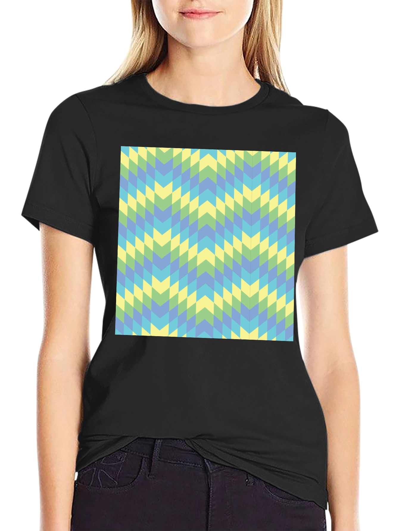 Geometric Chevron Tee - Modern Style