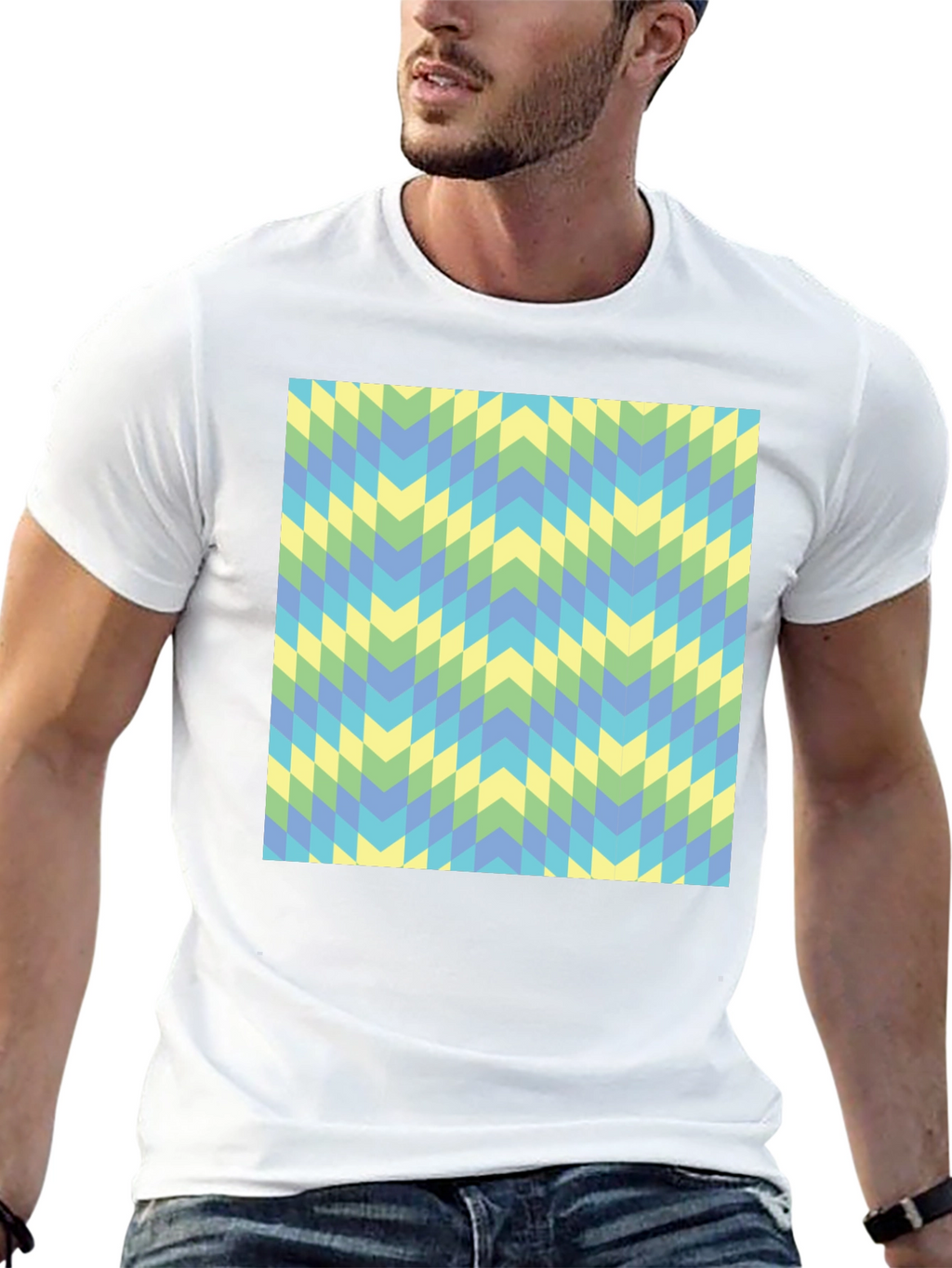 Geometric Chevron Tee - Modern Style