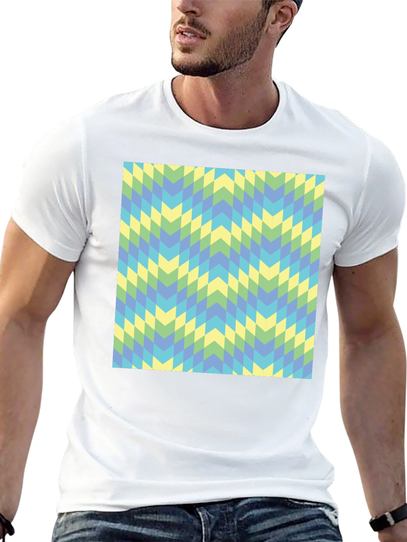 Geometric Chevron Tee - Modern Style