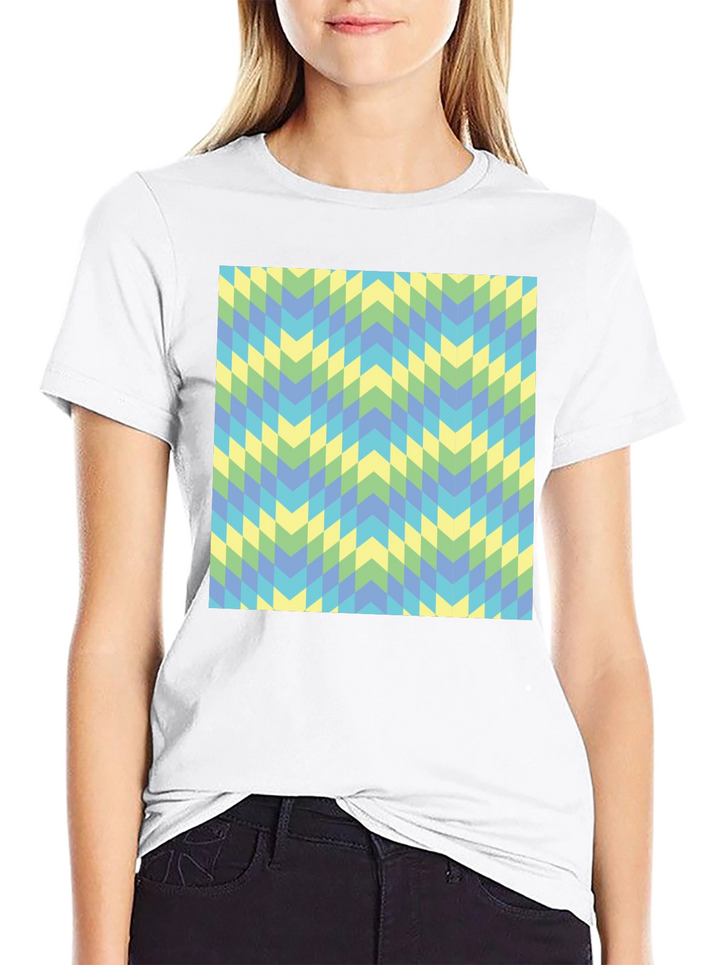 Geometric Chevron Tee - Modern Style