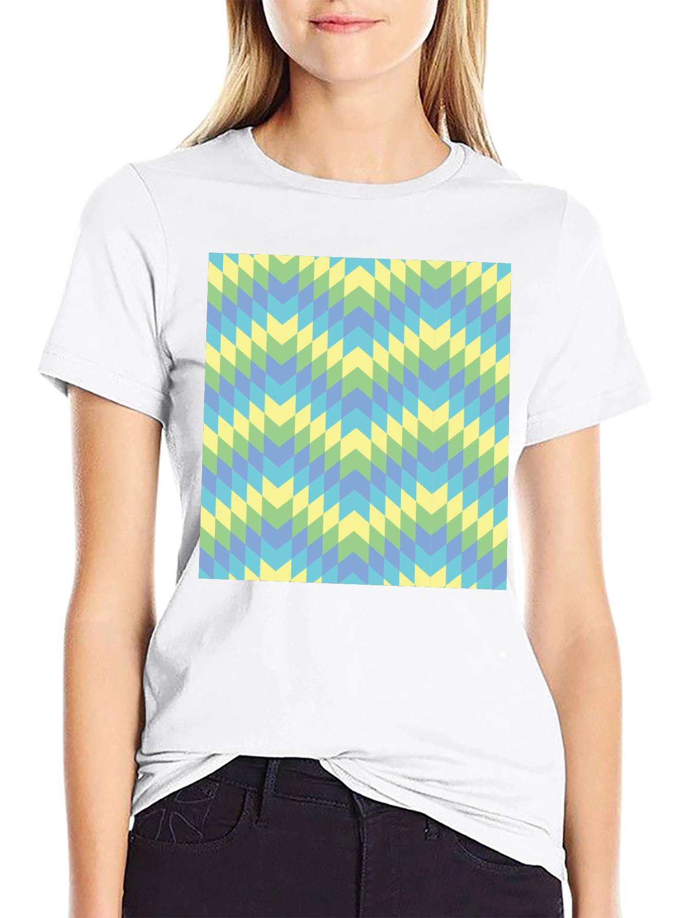 Geometric Chevron Tee - Modern Style