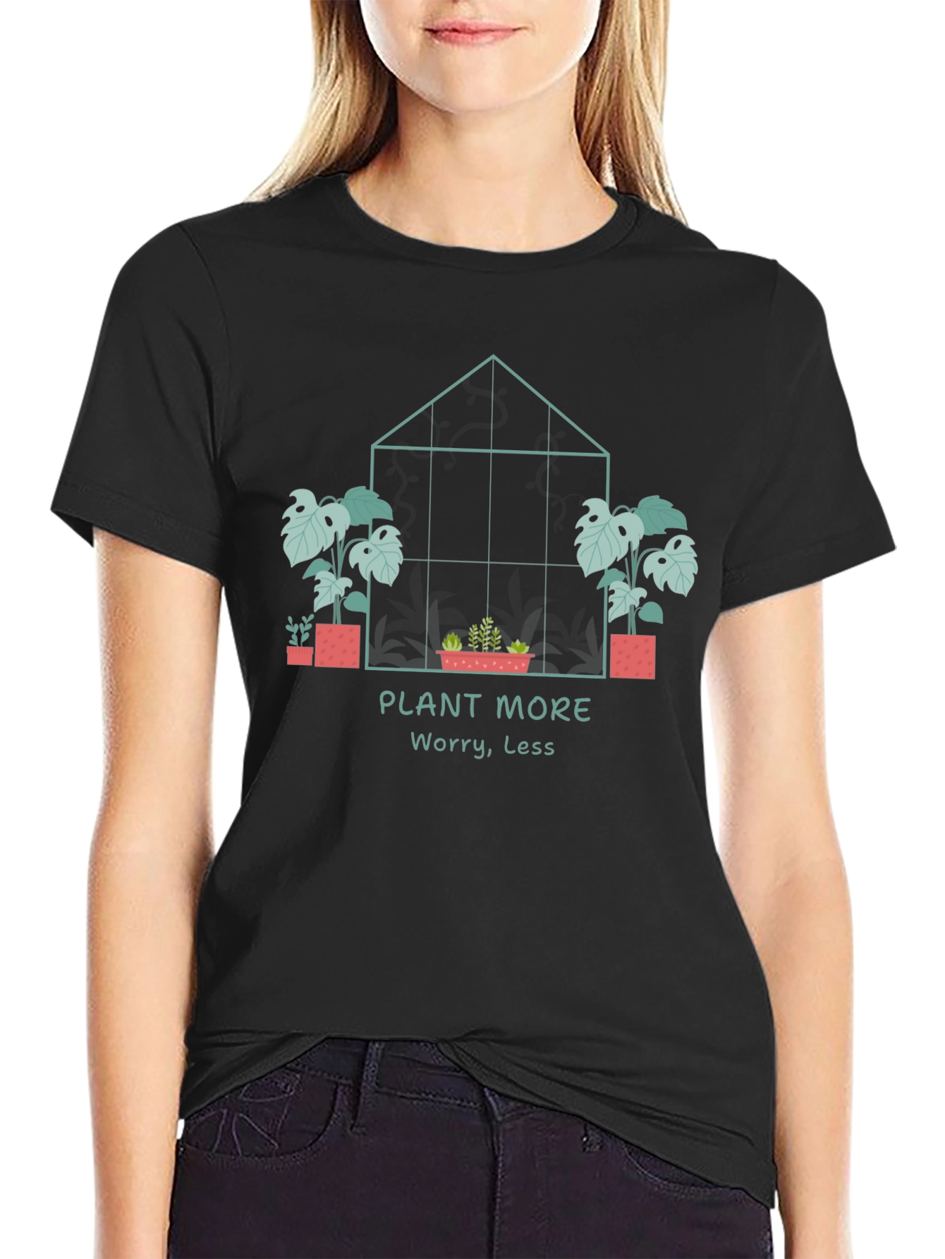 Plant More Worry Less Graphic Tee