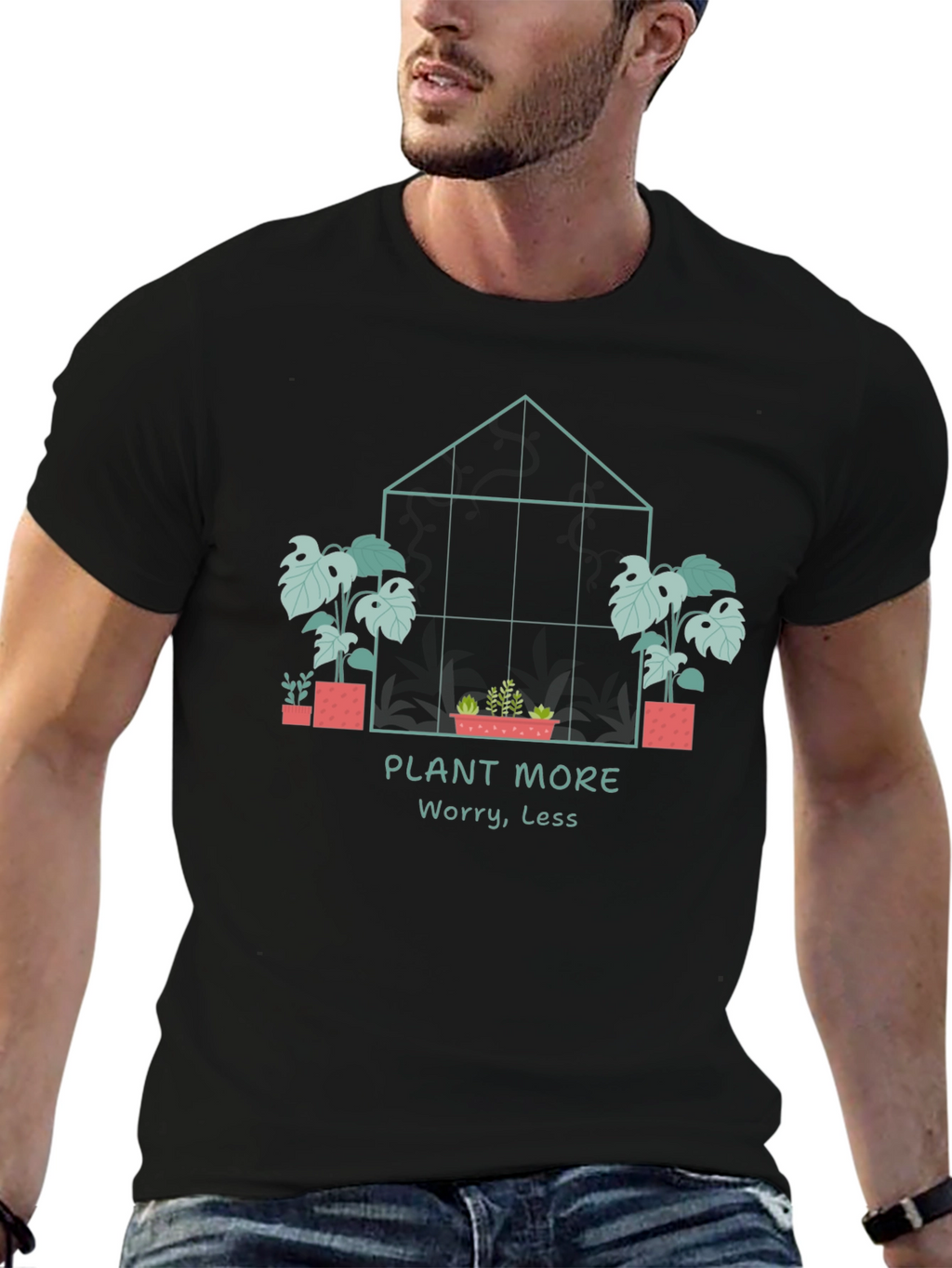 Plant More Worry Less Graphic Tee