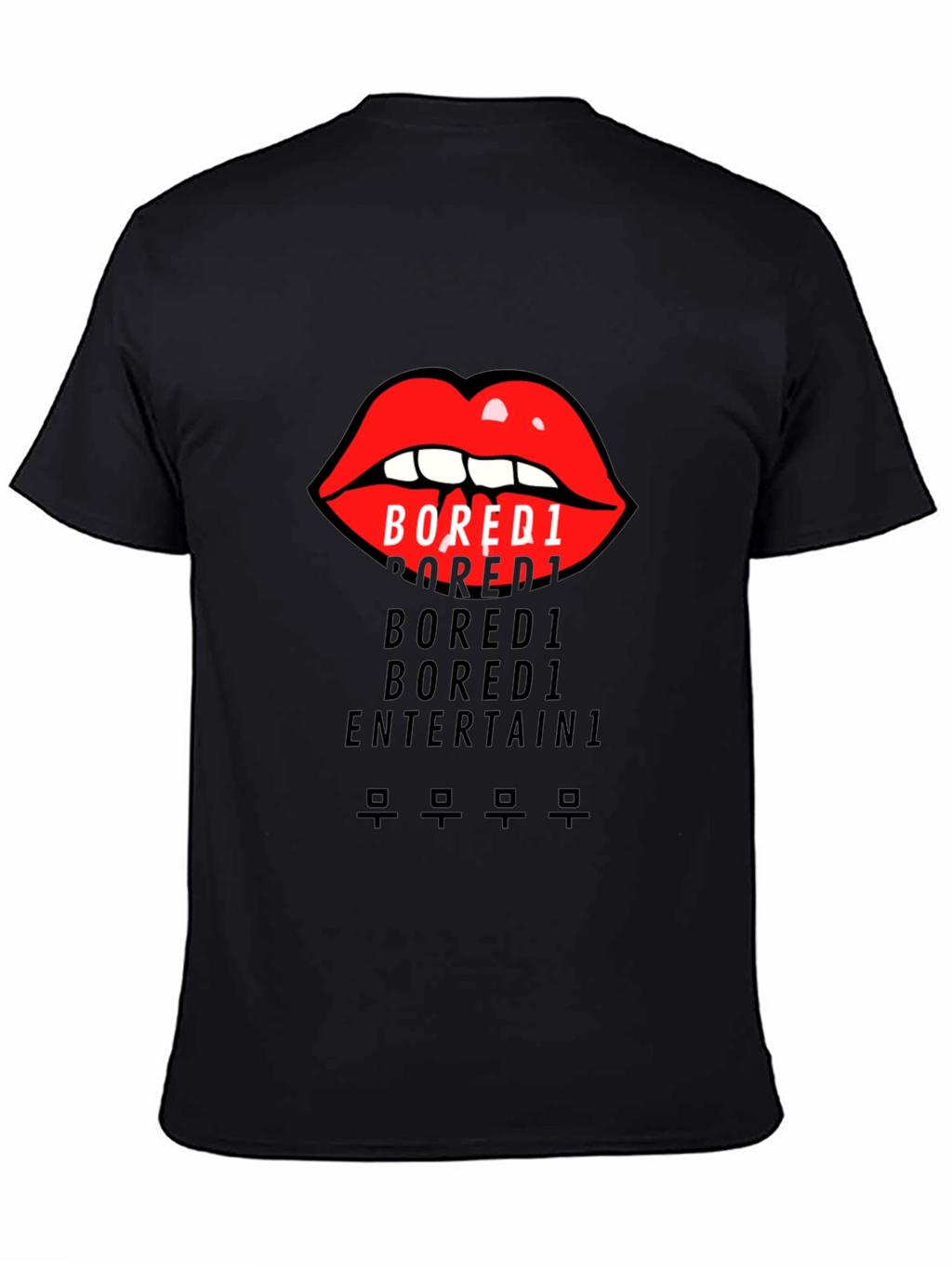Bored1 Lips Graphic Black T-Shirt