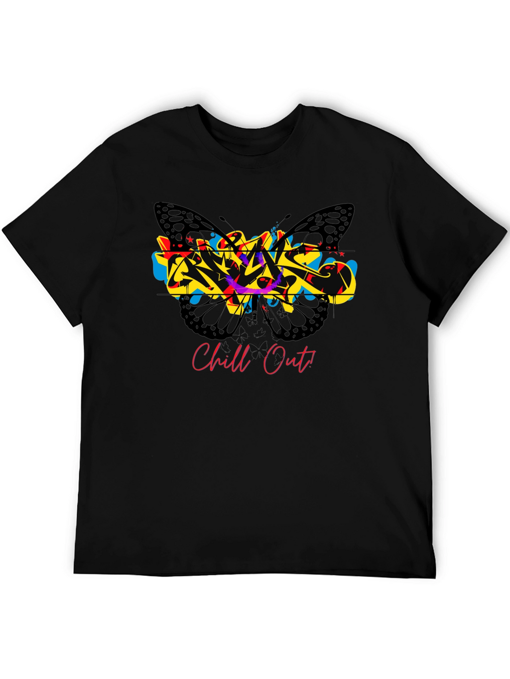 Chill Out Butterfly Graffiti Graphic T-Shirt