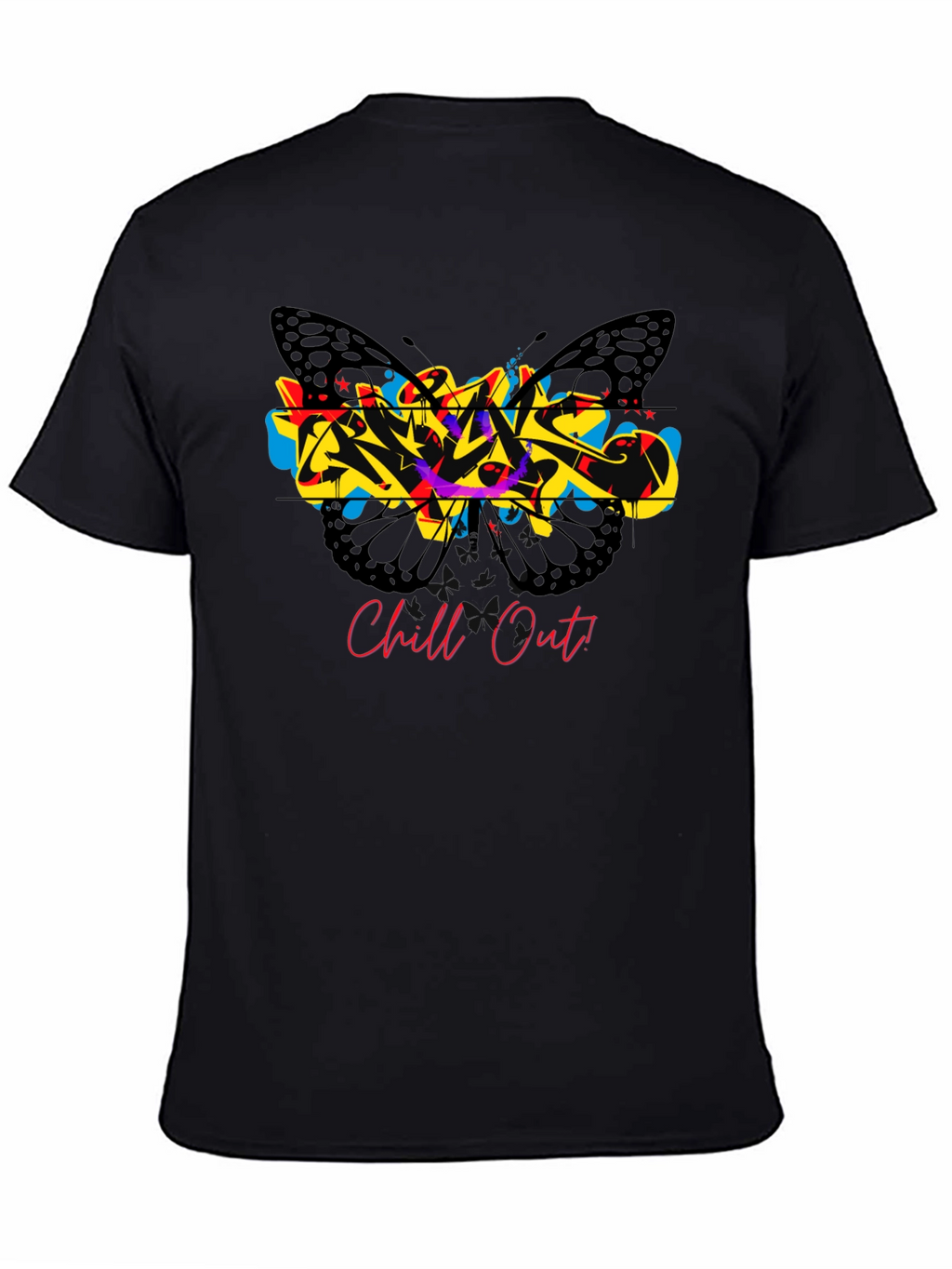 Chill Out Butterfly Graffiti Graphic T-Shirt