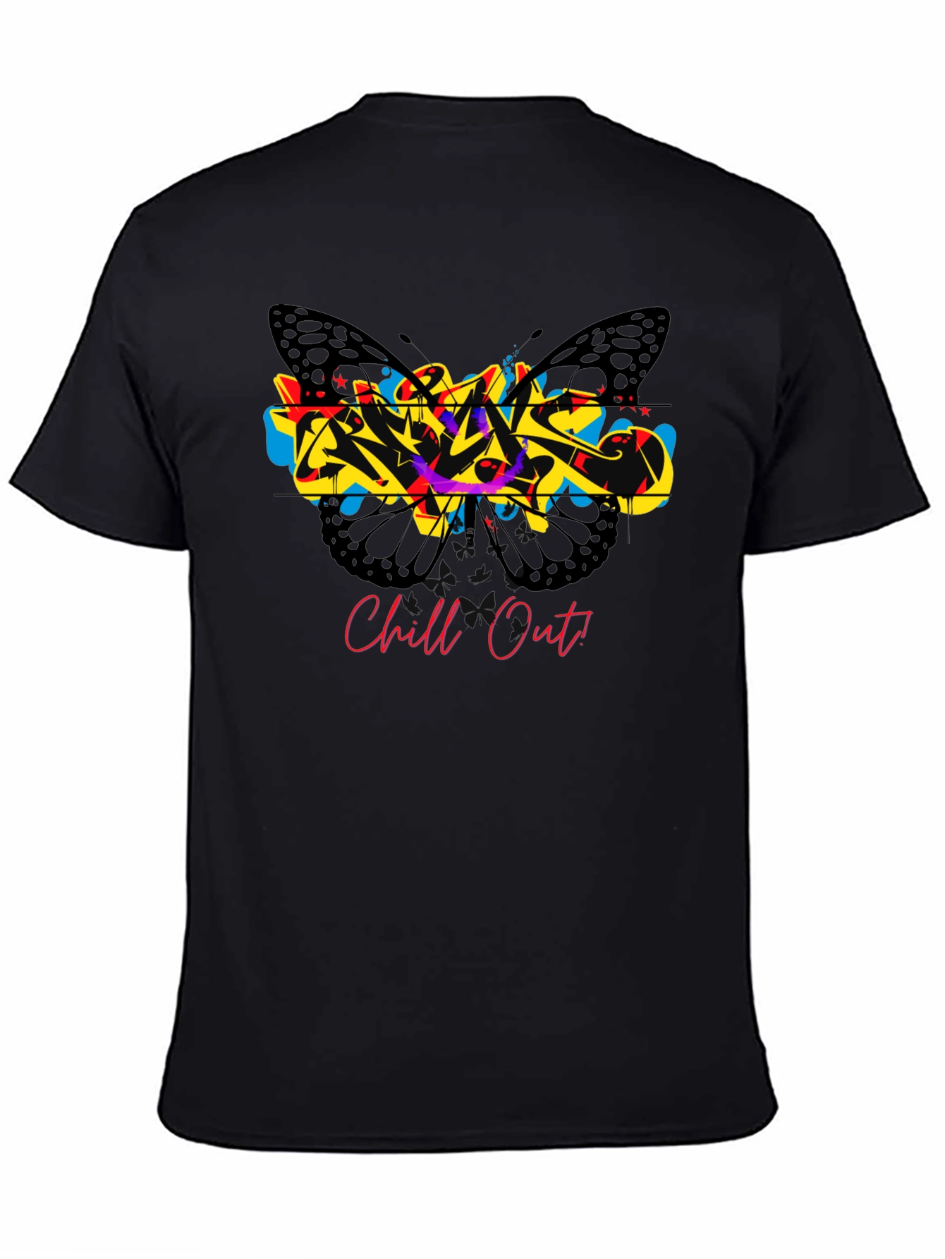 Chill Out Butterfly Graffiti Graphic T-Shirt