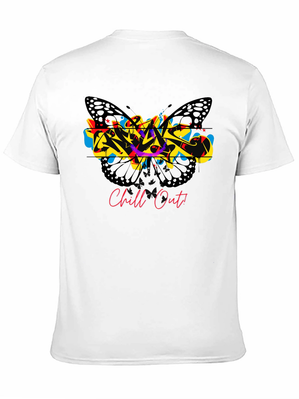 Chill Out Butterfly Graffiti Graphic T-Shirt
