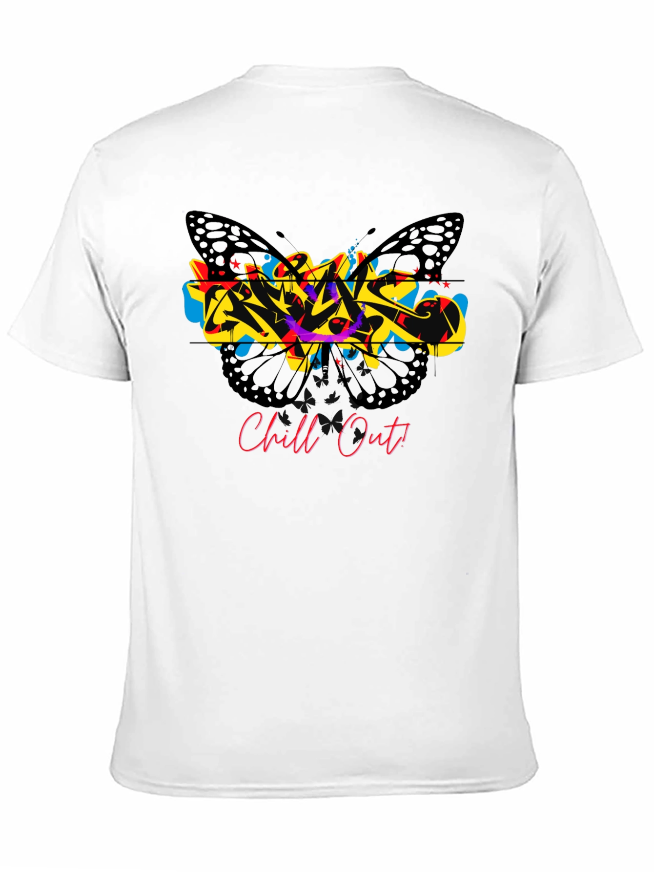 Chill Out Butterfly Graffiti Graphic T-Shirt