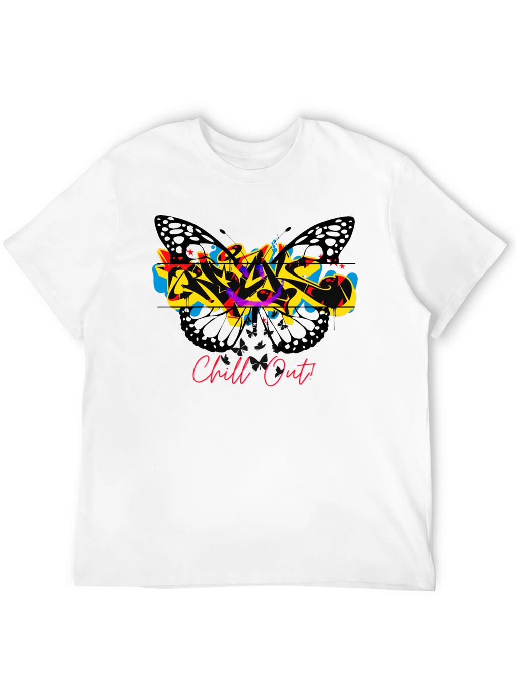 Chill Out Butterfly Graffiti Graphic T-Shirt