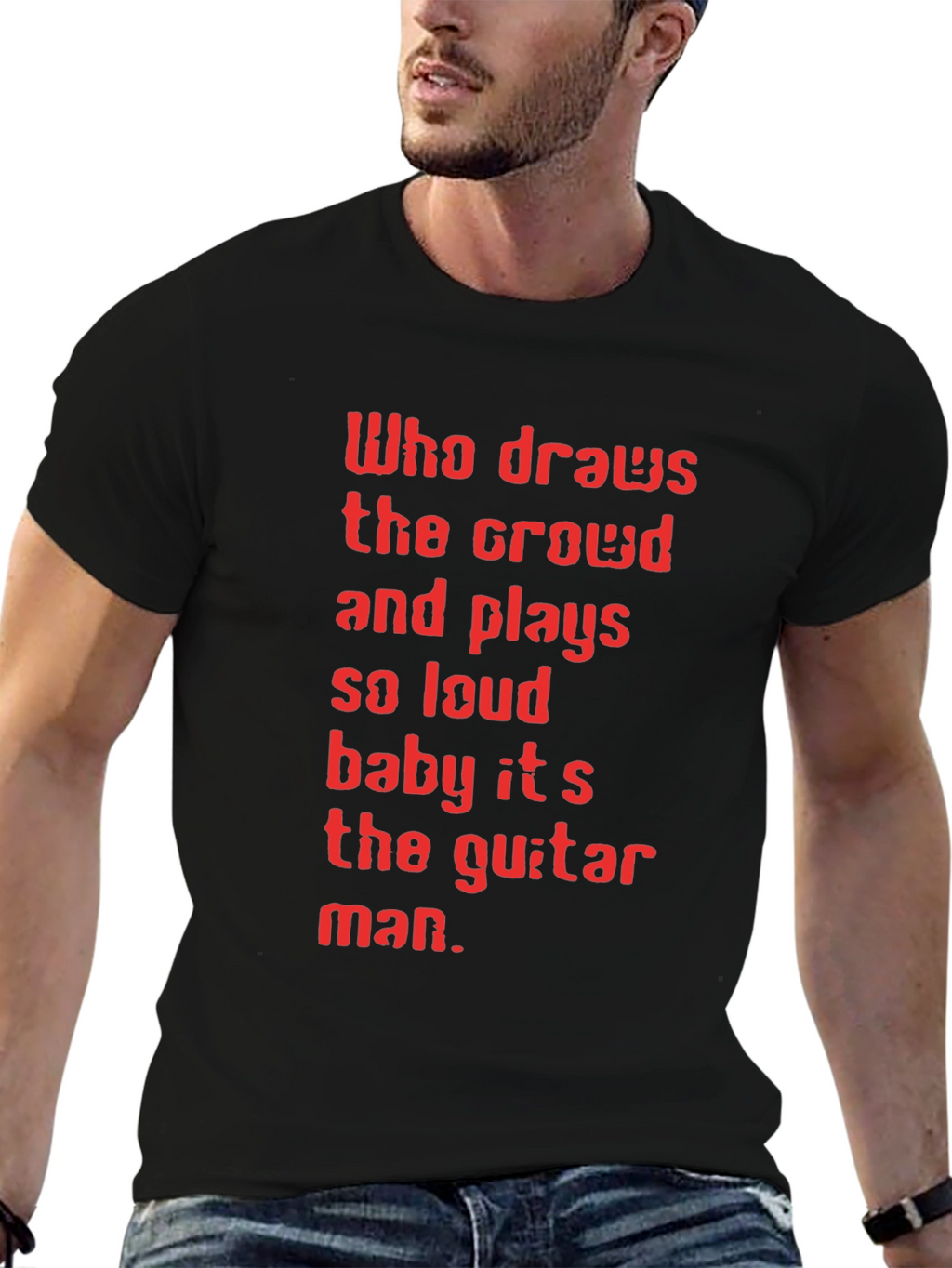 Guitar Man Graphic Tee - Black T-Shirt