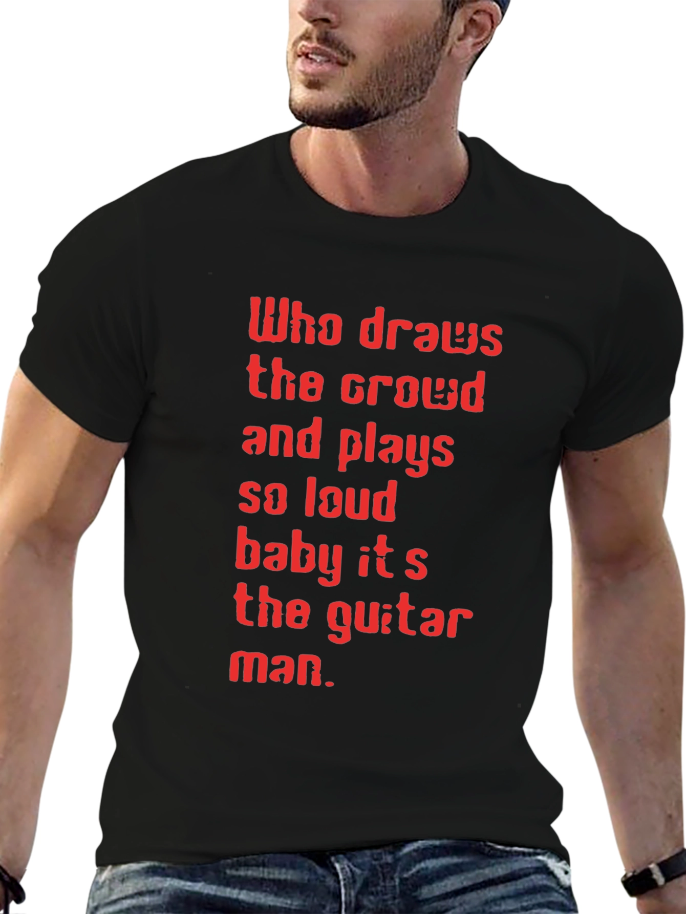 Guitar Man Graphic Tee - Black T-Shirt
