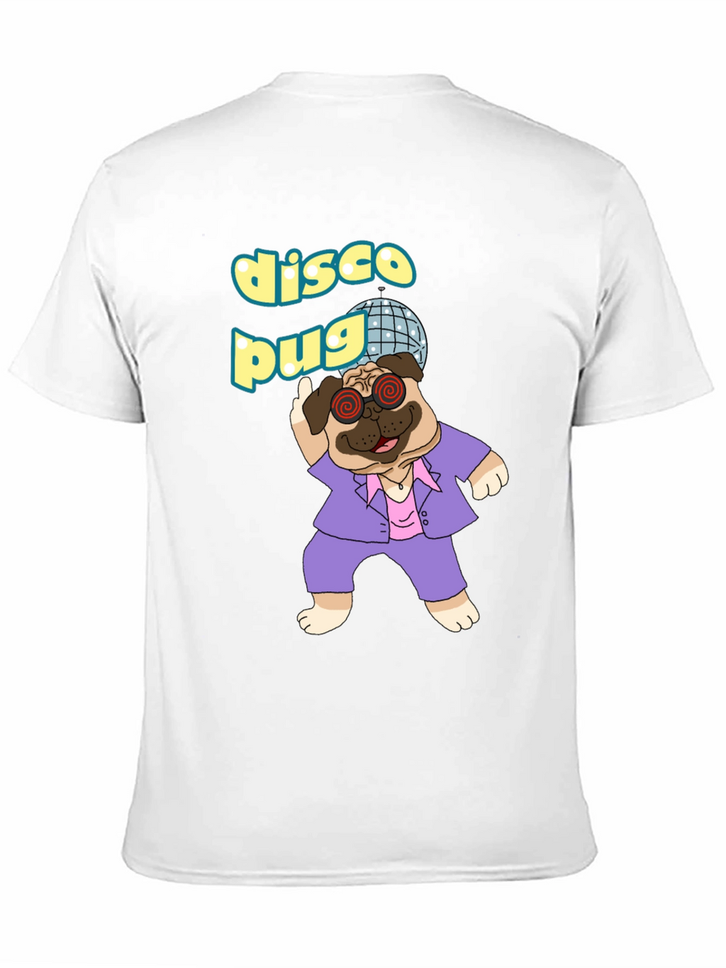 Disco Pug Graphic T-Shirt - Groovy Style