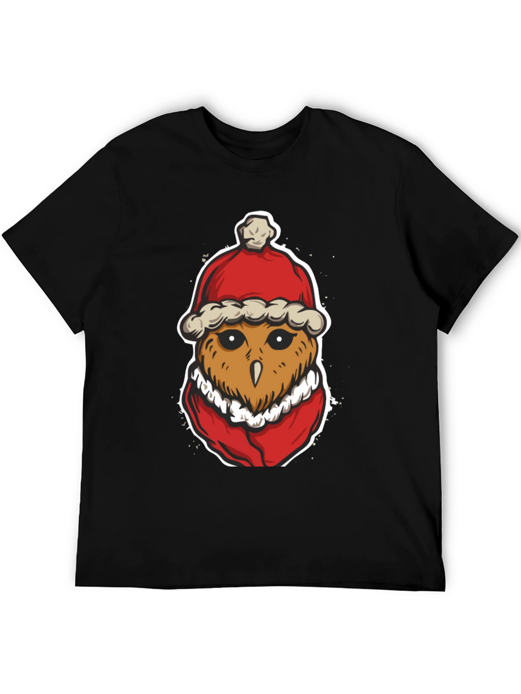 Santa Owl Graphic Tee - Holiday Spirit