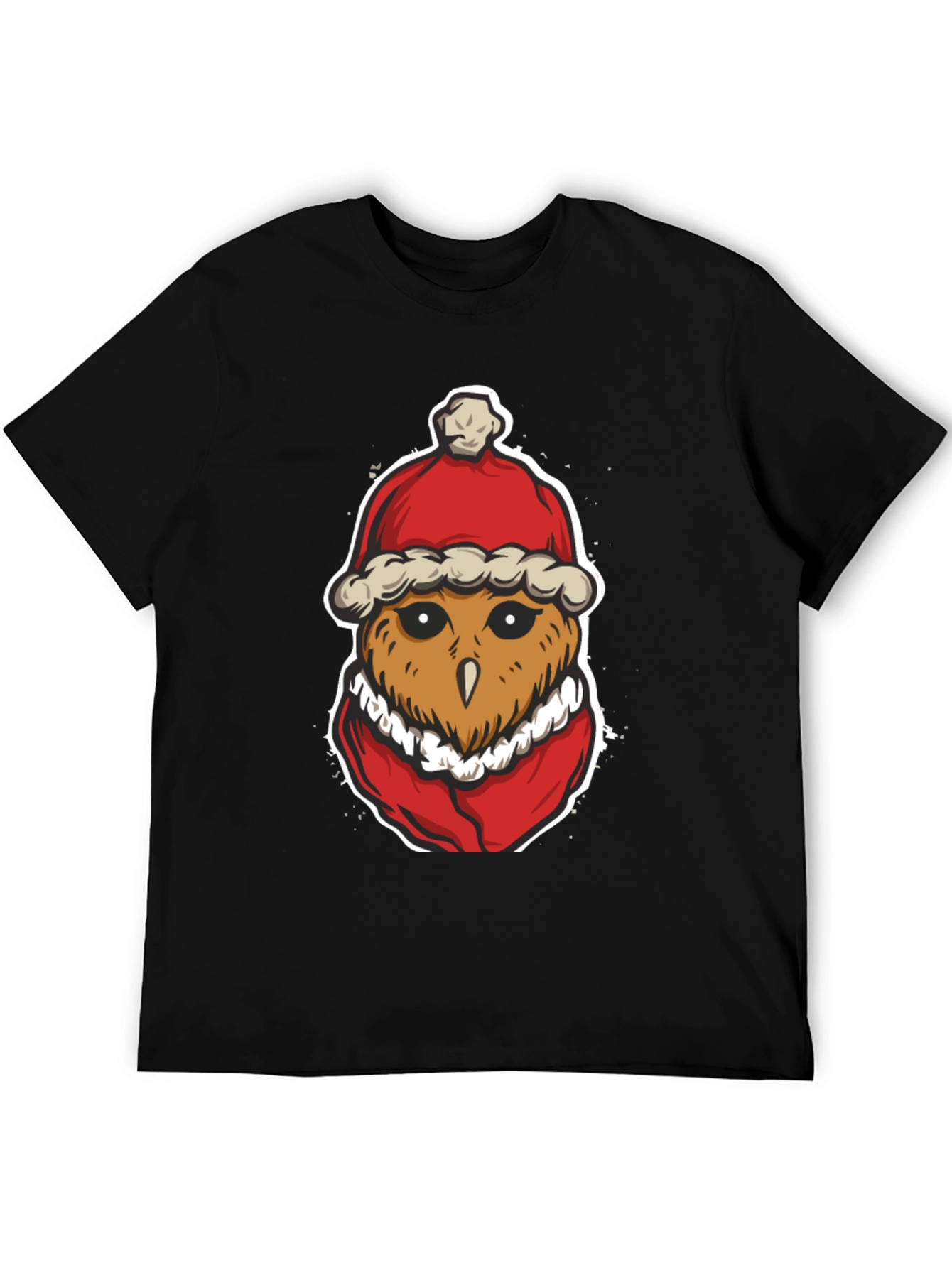 Santa Owl Graphic Tee - Holiday Spirit