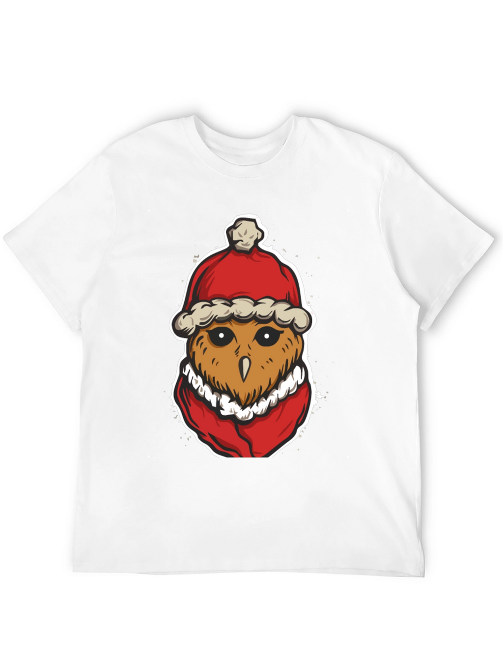 Santa Owl Graphic Tee - Holiday Spirit