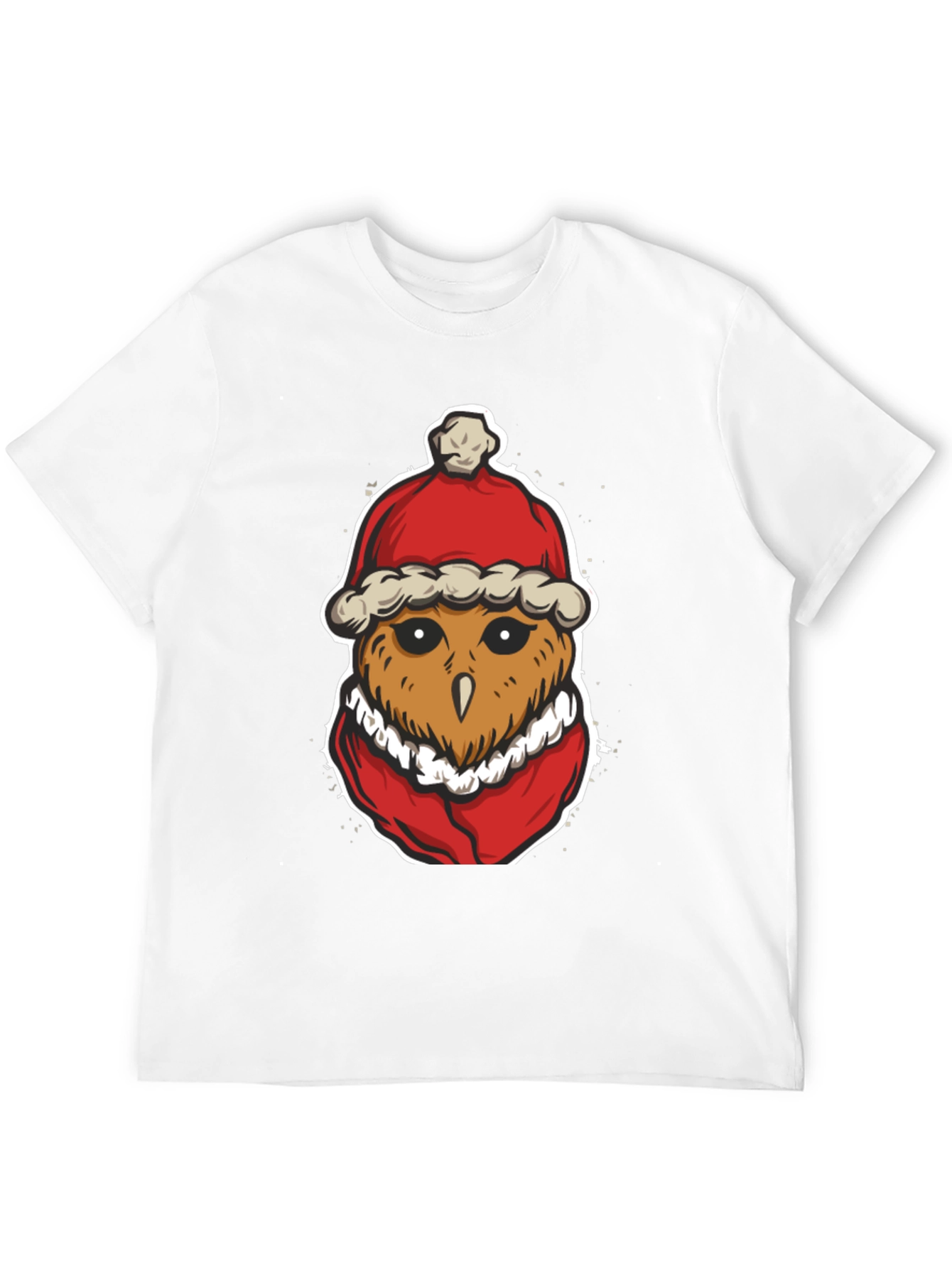 Santa Owl Graphic Tee - Holiday Spirit