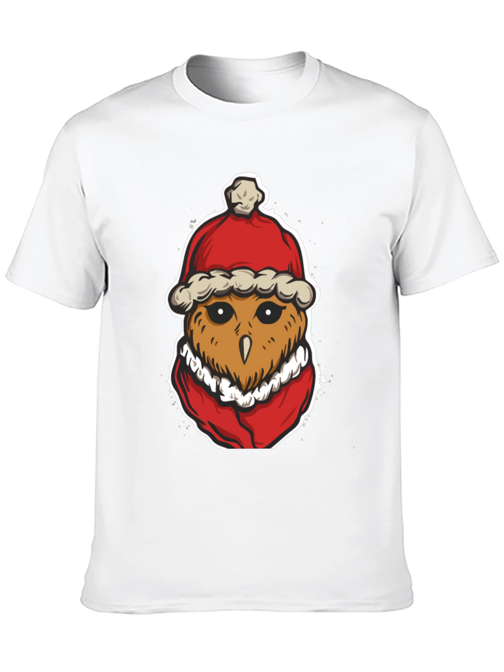 Santa Owl Graphic Tee - Holiday Spirit
