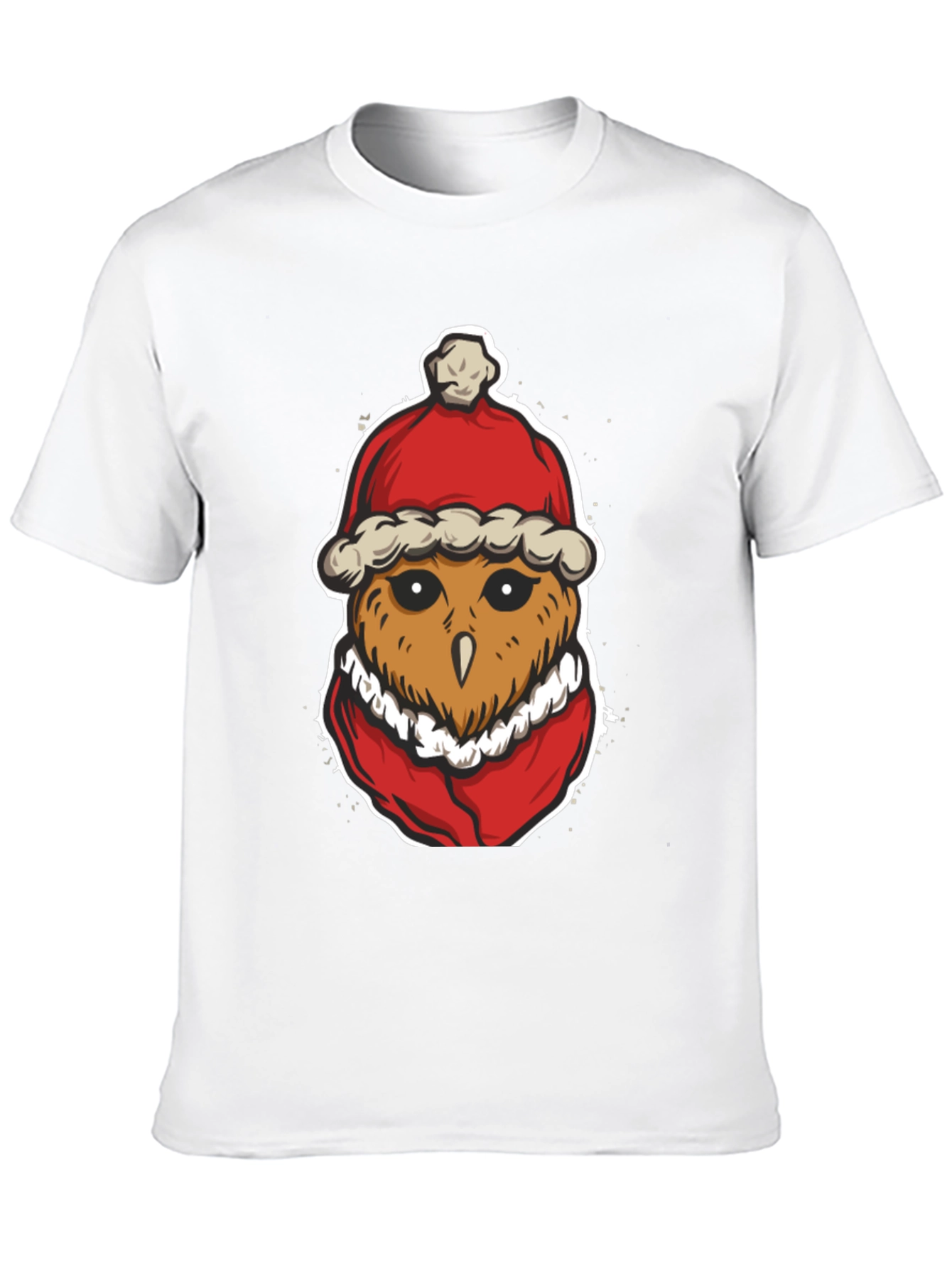 Santa Owl Graphic Tee - Holiday Spirit