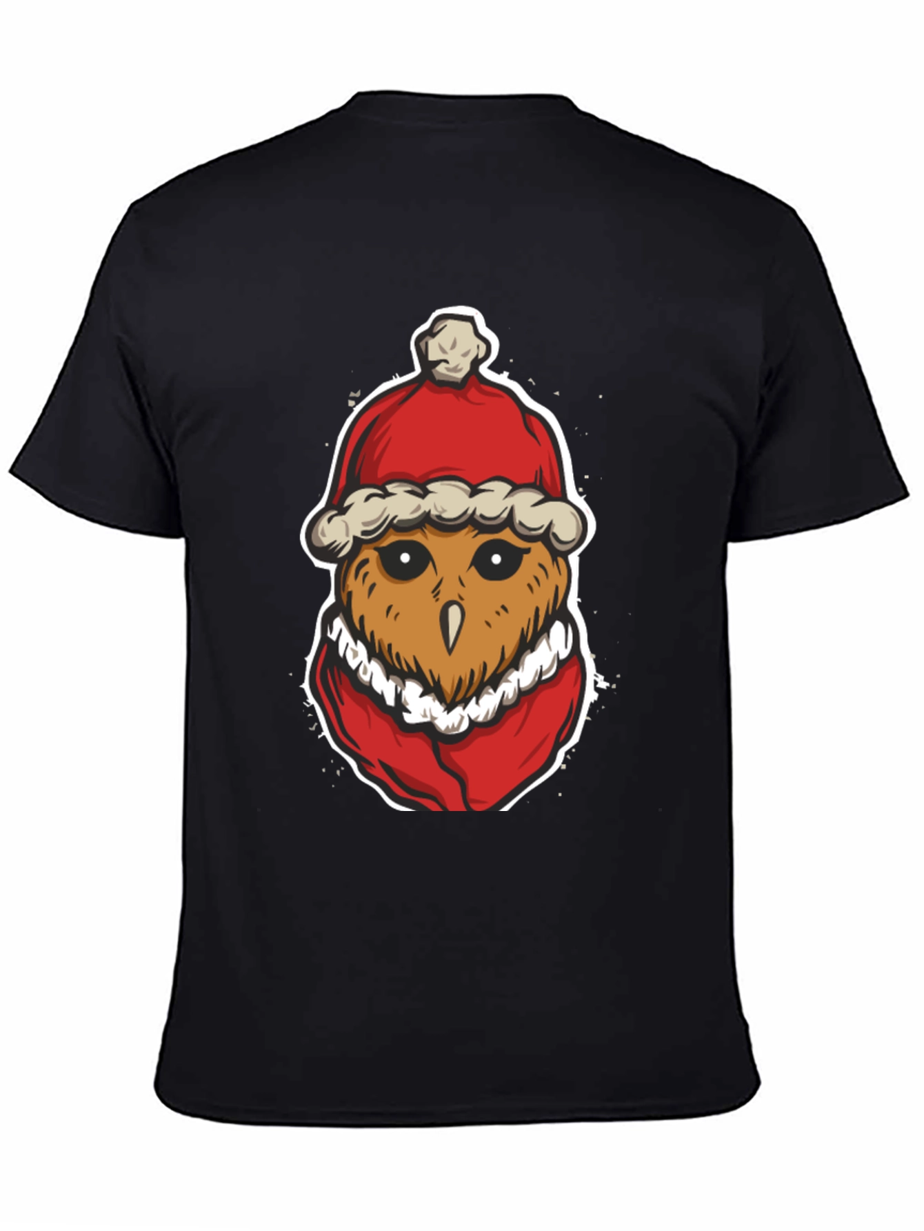 Santa Owl Graphic Tee - Holiday Spirit