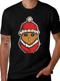 Santa Owl Graphic Tee - Holiday Spirit