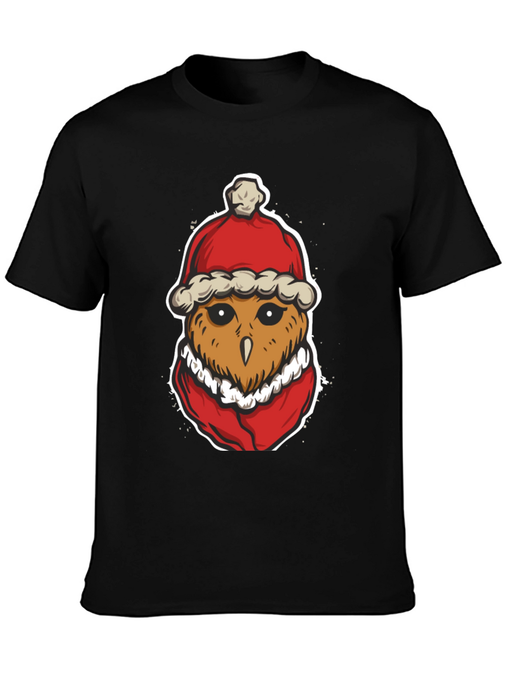 Santa Owl Graphic Tee - Holiday Spirit
