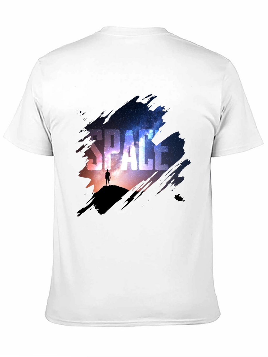 Space Galaxy Graphic Print Black T-Shirt