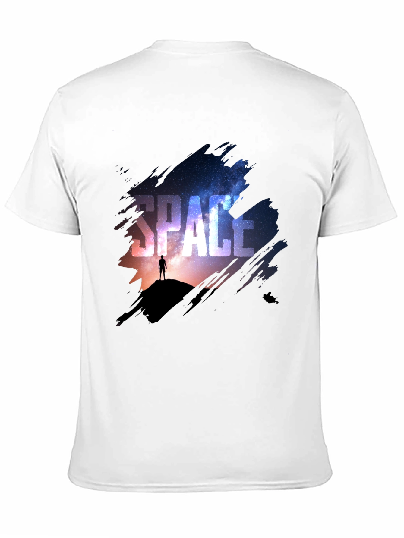 Space Galaxy Graphic Print Black T-Shirt