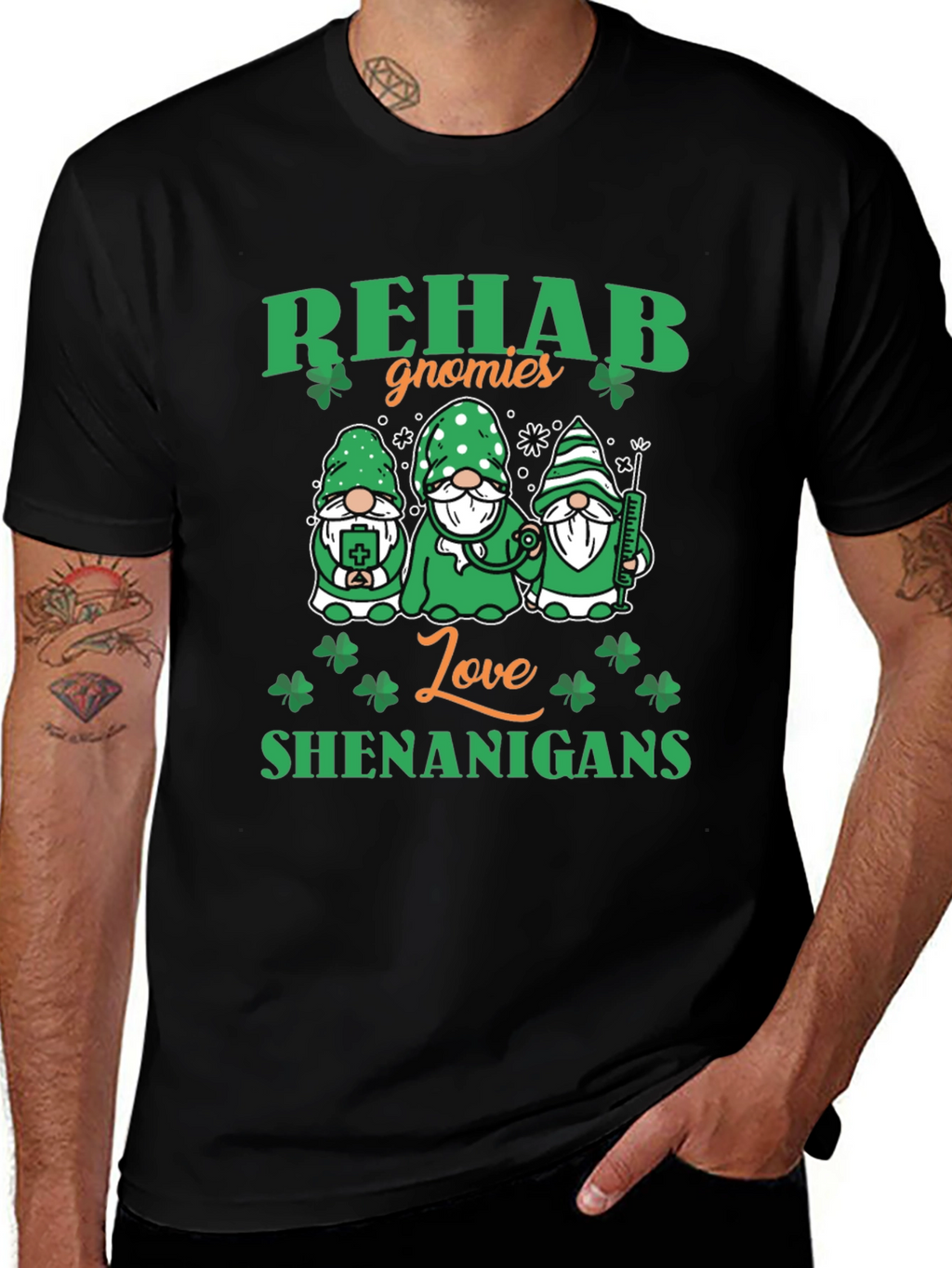 Rehab Gnomies Love Shenanigans St. Patricks Day T-Shirt