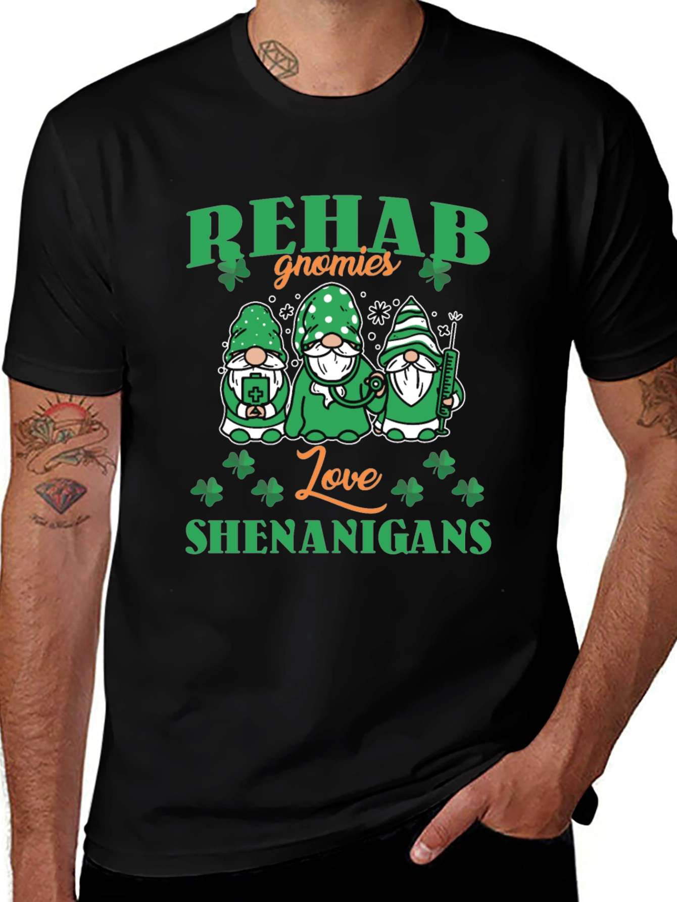 Rehab Gnomies Love Shenanigans St. Patricks Day T-Shirt
