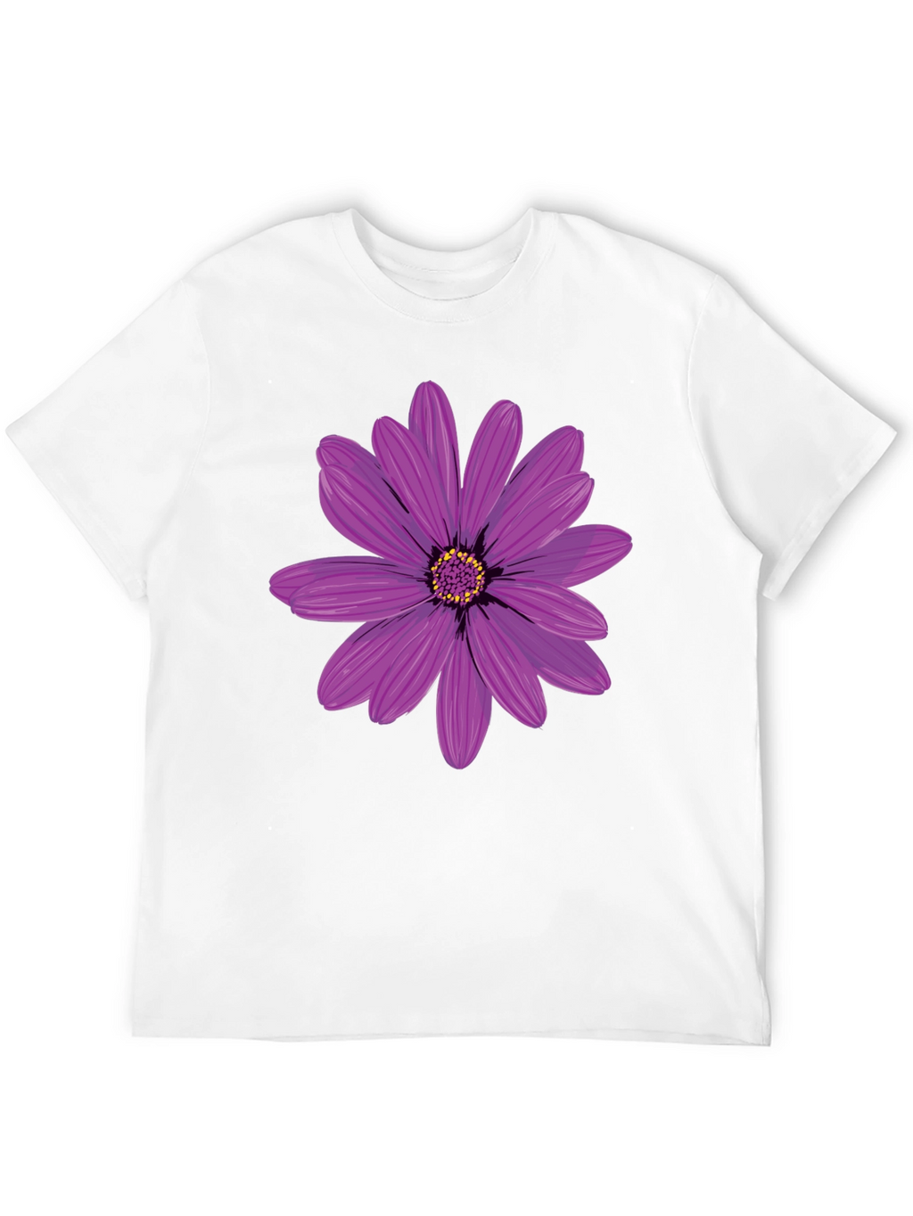 Floral Graphic T-Shirt - Black Cotton Blend