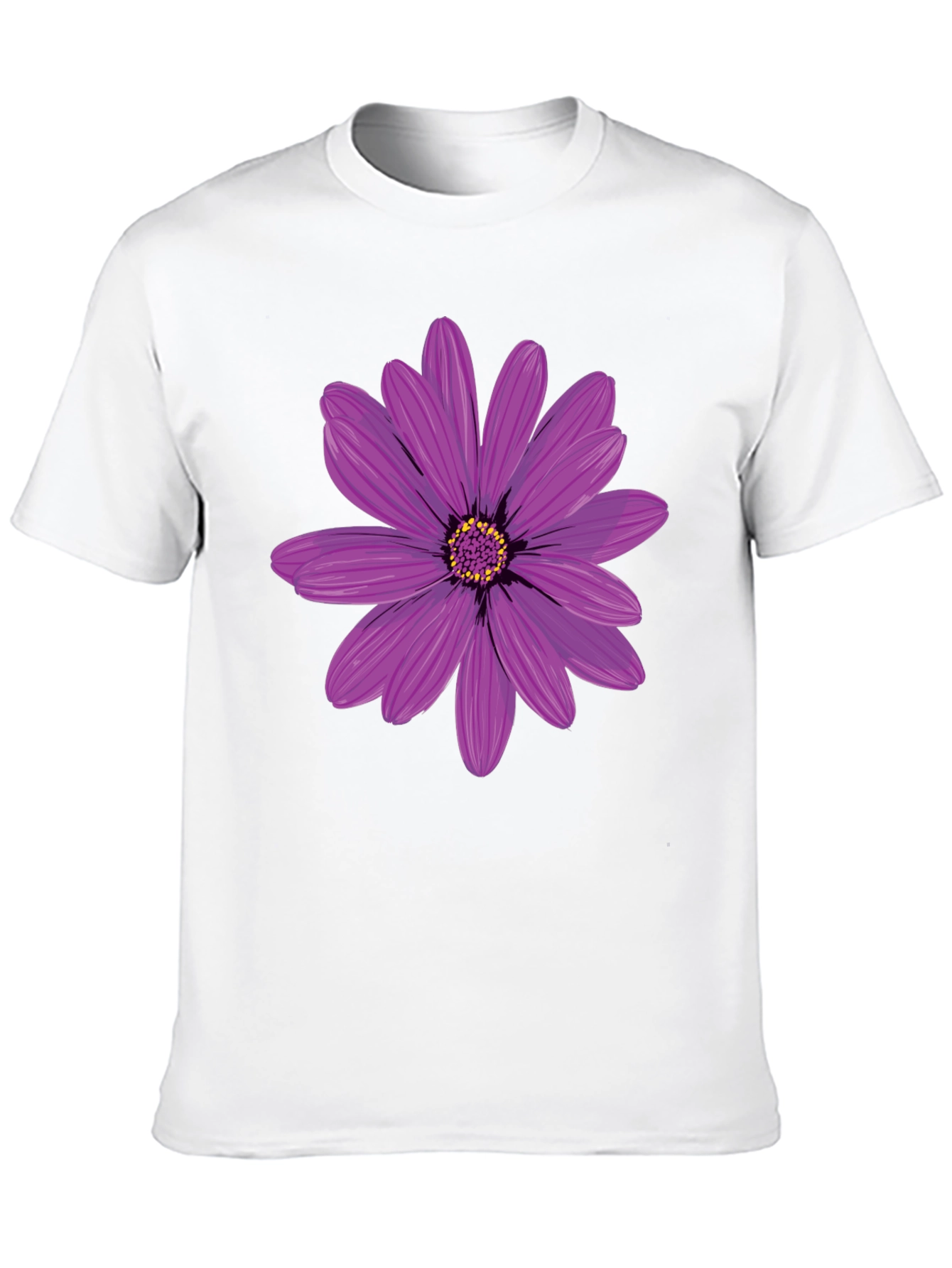 Floral Graphic T-Shirt - Black Cotton Blend