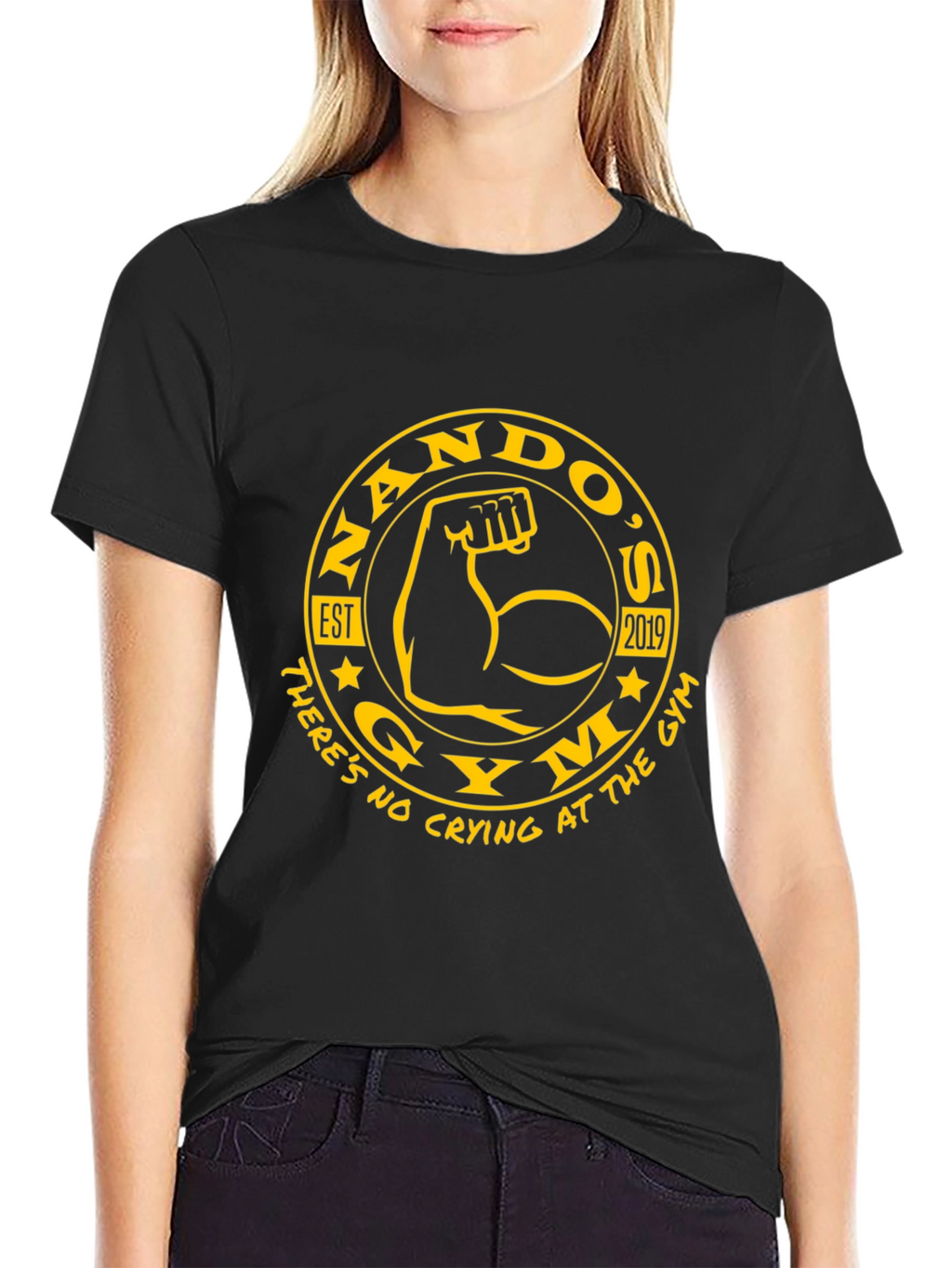 Nandos Gym Black T-Shirt - No Crying!