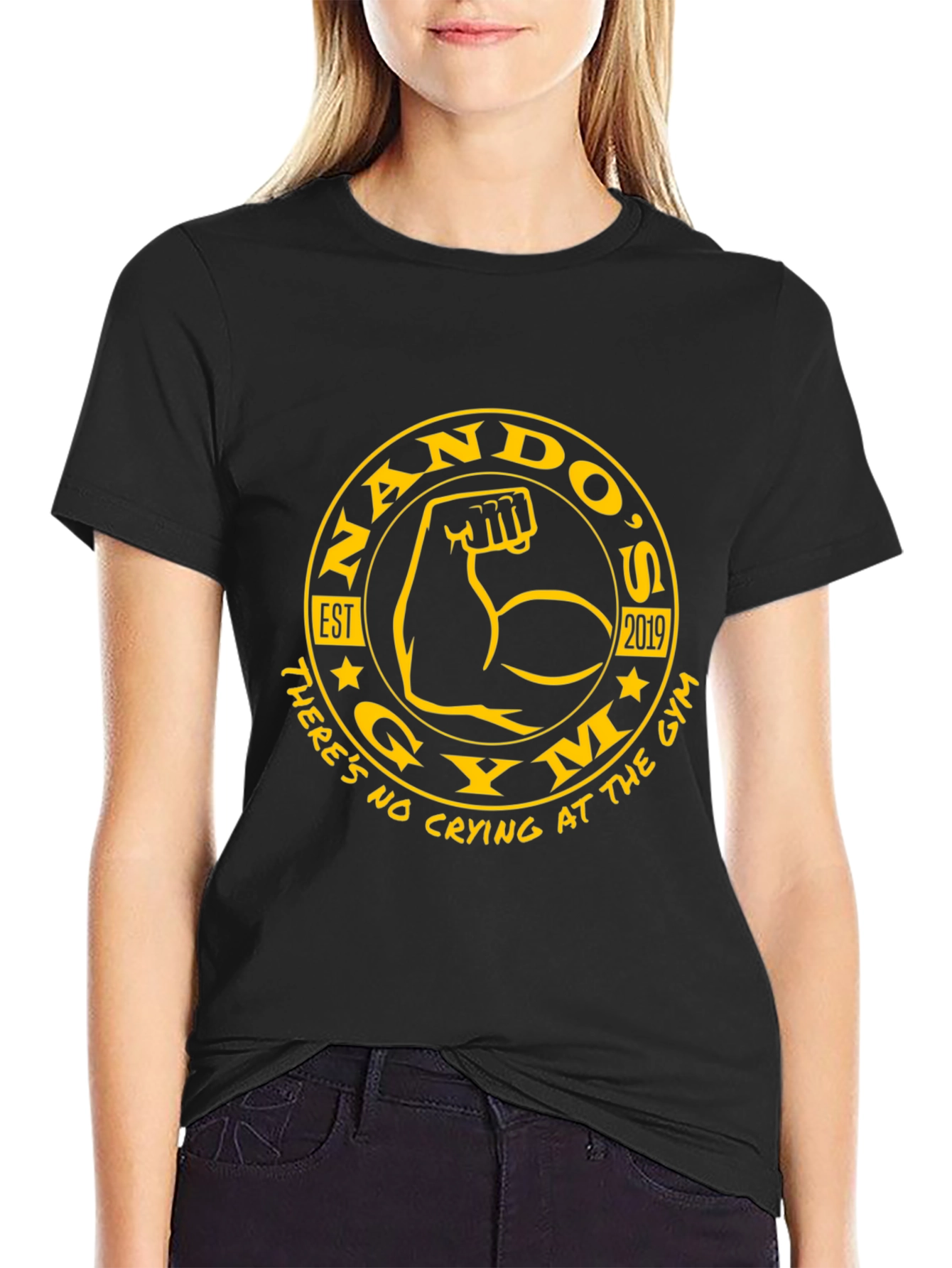 Nandos Gym Black T-Shirt - No Crying!