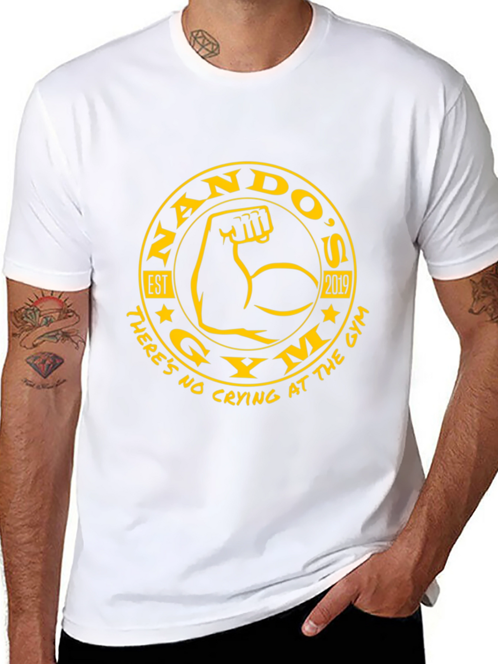Nandos Gym Black T-Shirt - No Crying!