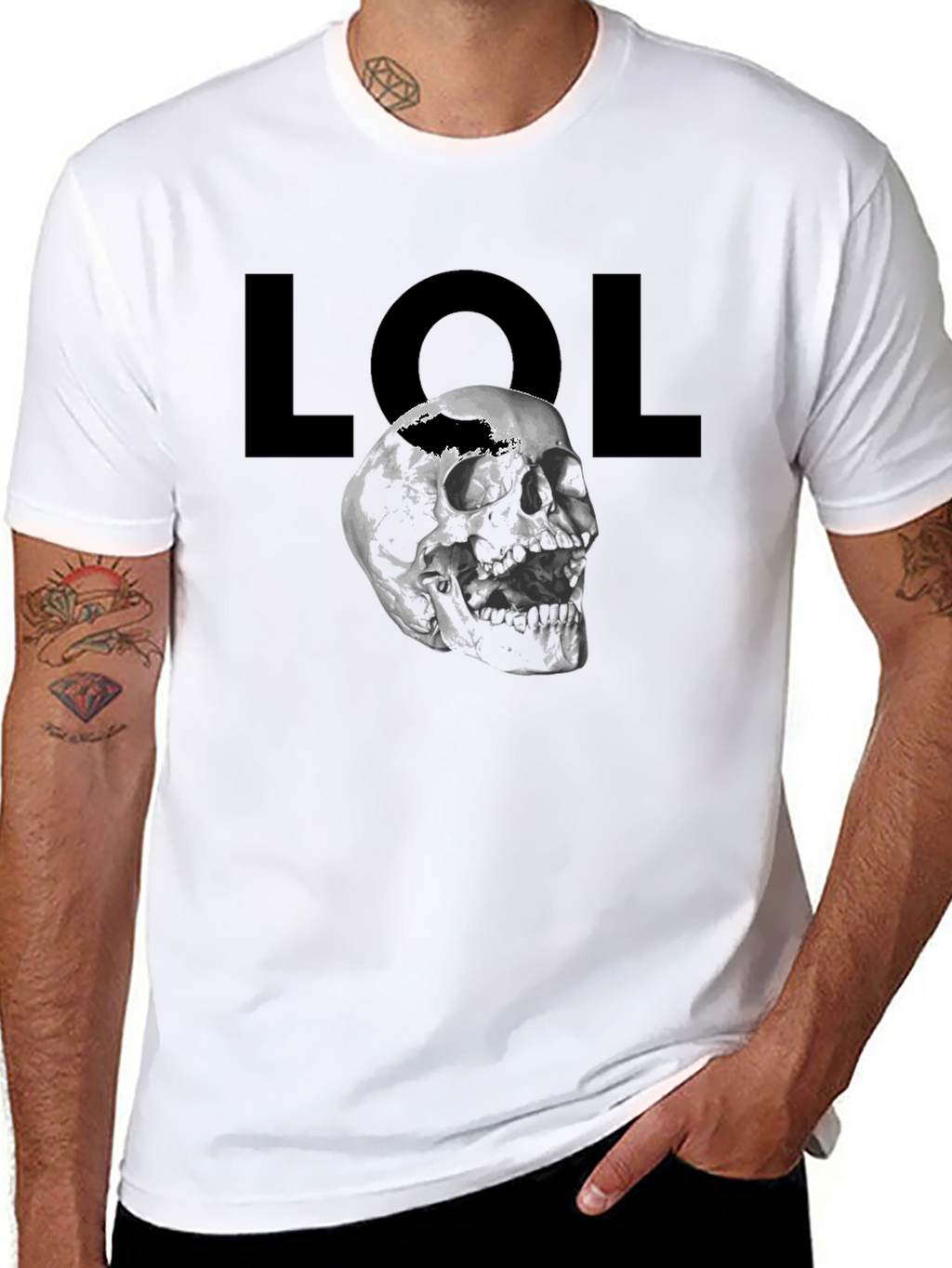 LOL Skull Graphic T-Shirt - Mens Black Tee