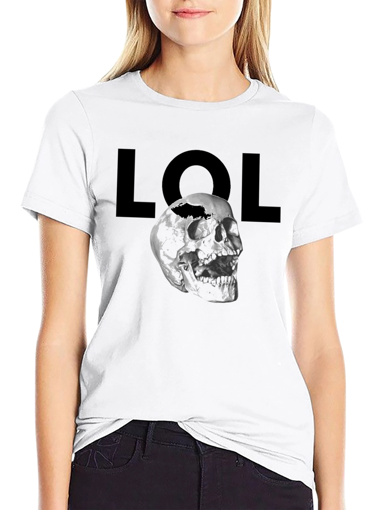 LOL Skull Graphic T-Shirt - Mens Black Tee