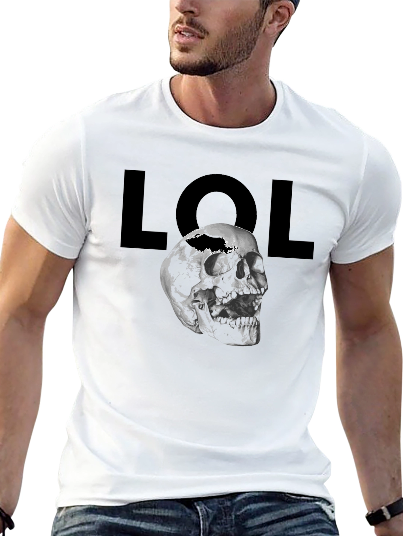 LOL Skull Graphic T-Shirt - Mens Black Tee