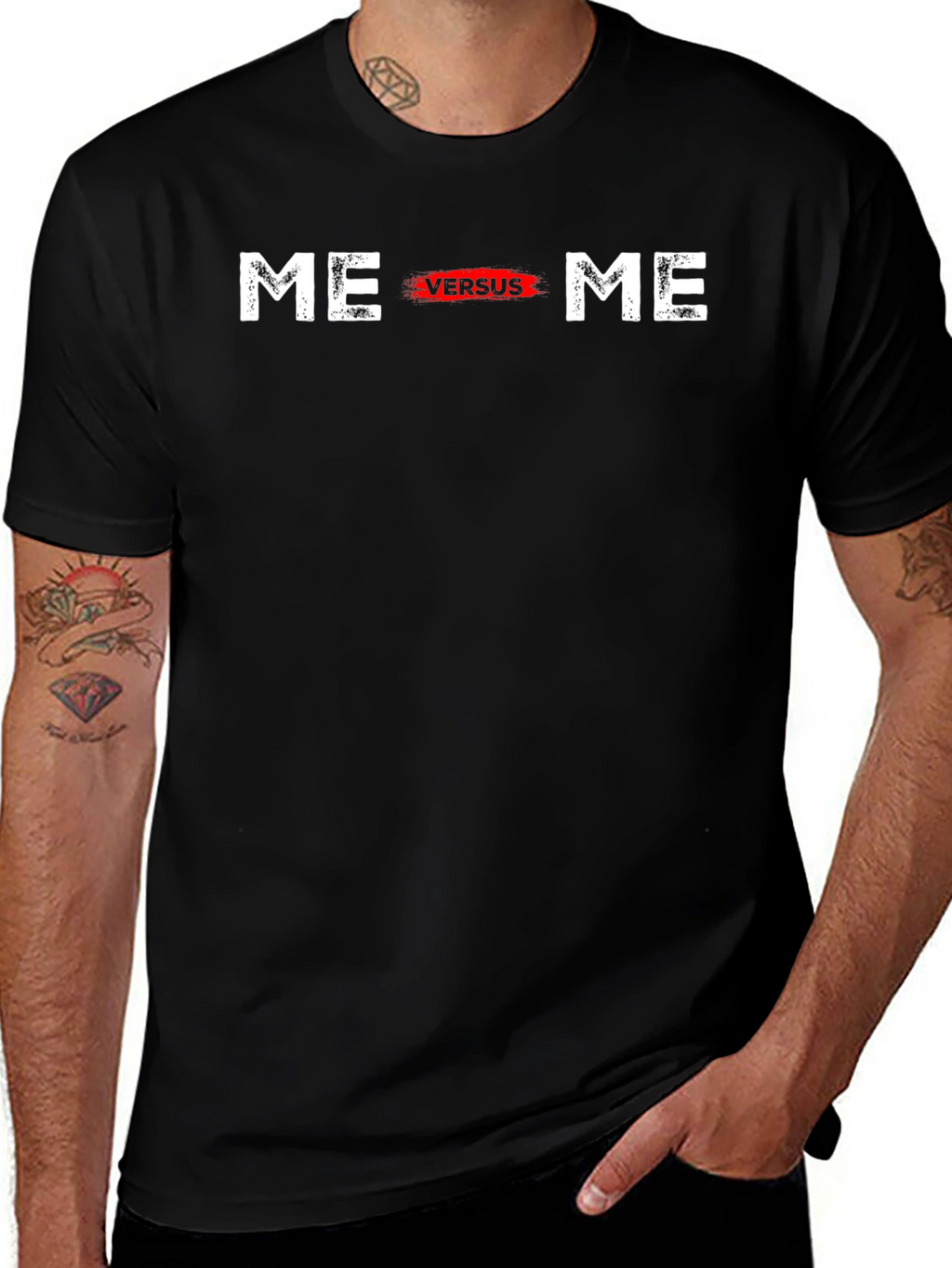 Me Versus Me Graphic T-Shirt - Black