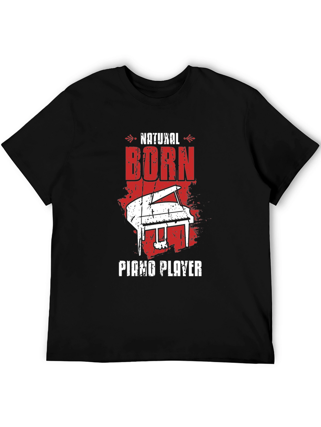 Natural Born Piano Player Black Graphic Tee