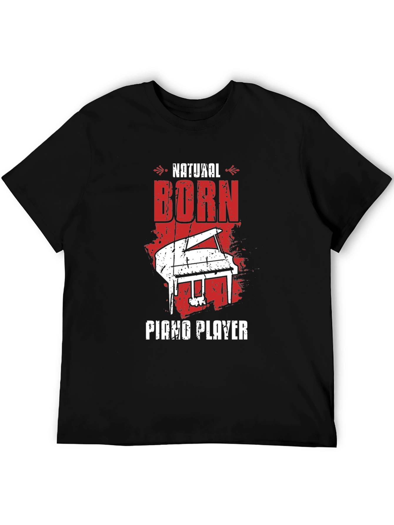 Natural Born Piano Player Black Graphic Tee